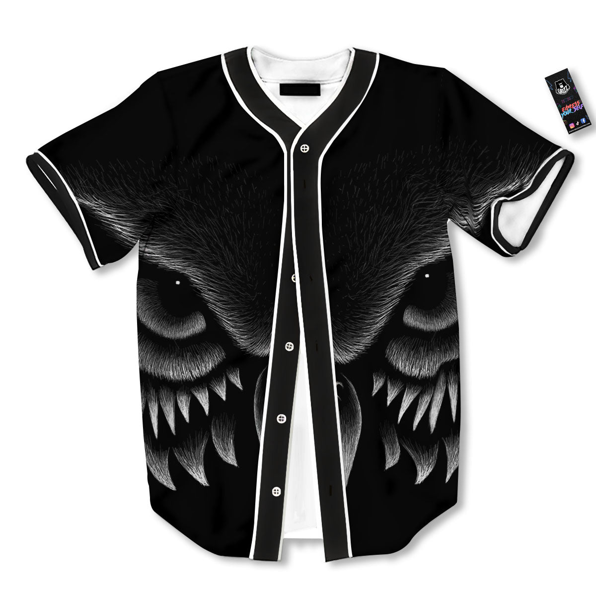 Owl Eyes Print Baseball Jersey-grizzshop
