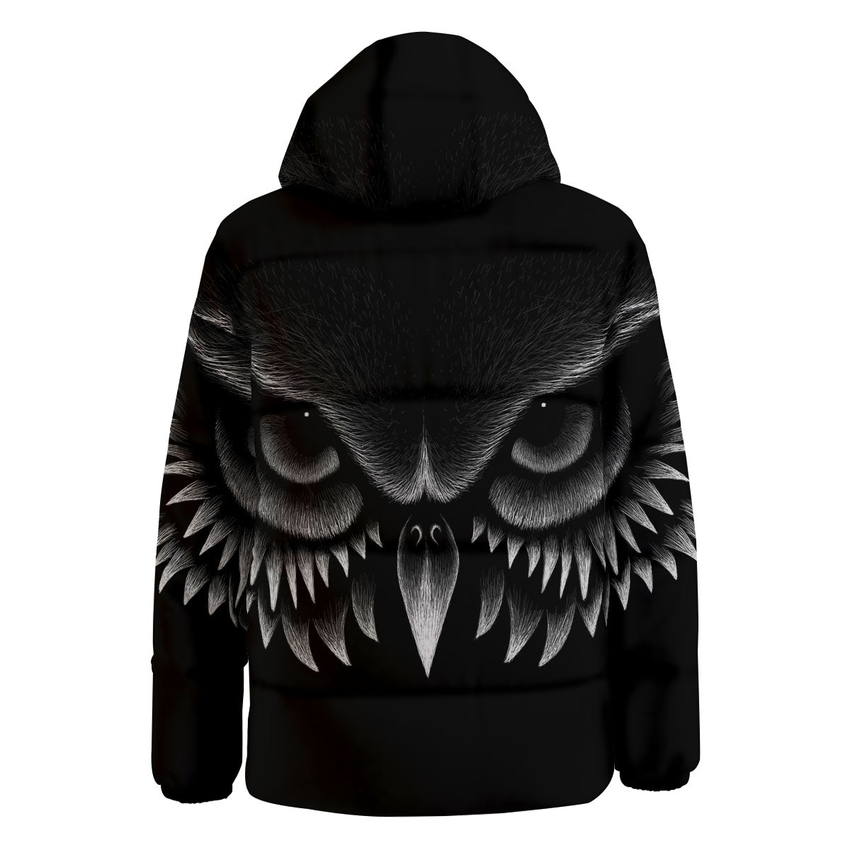 Owl Eyes Print Down Jacket-grizzshop