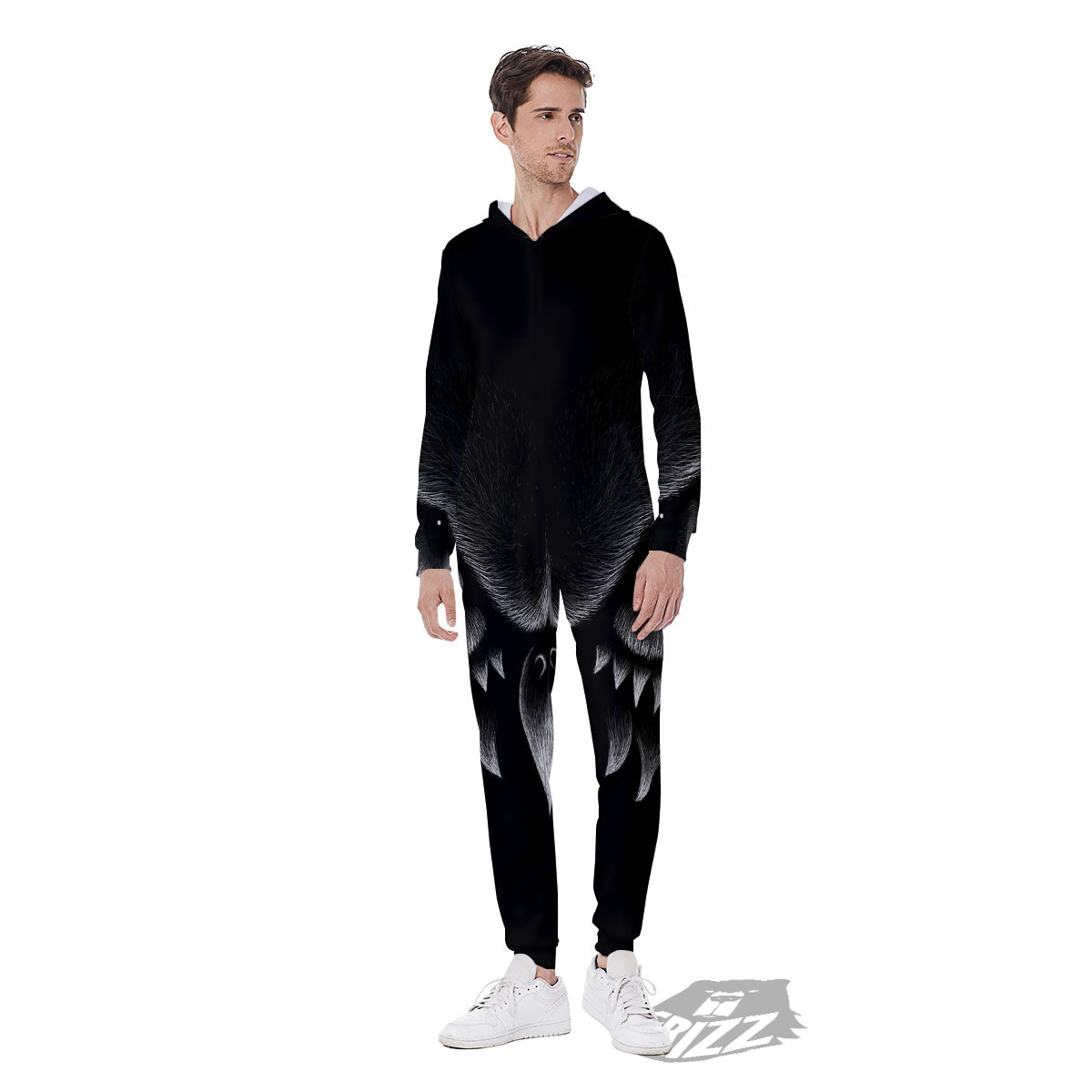 Owl Eyes Print Men's Jumpsuit-grizzshop