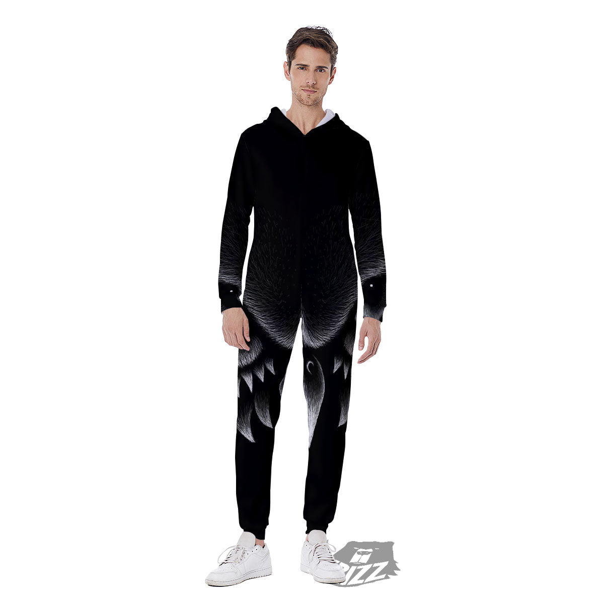 Owl Eyes Print Men's Jumpsuit-grizzshop