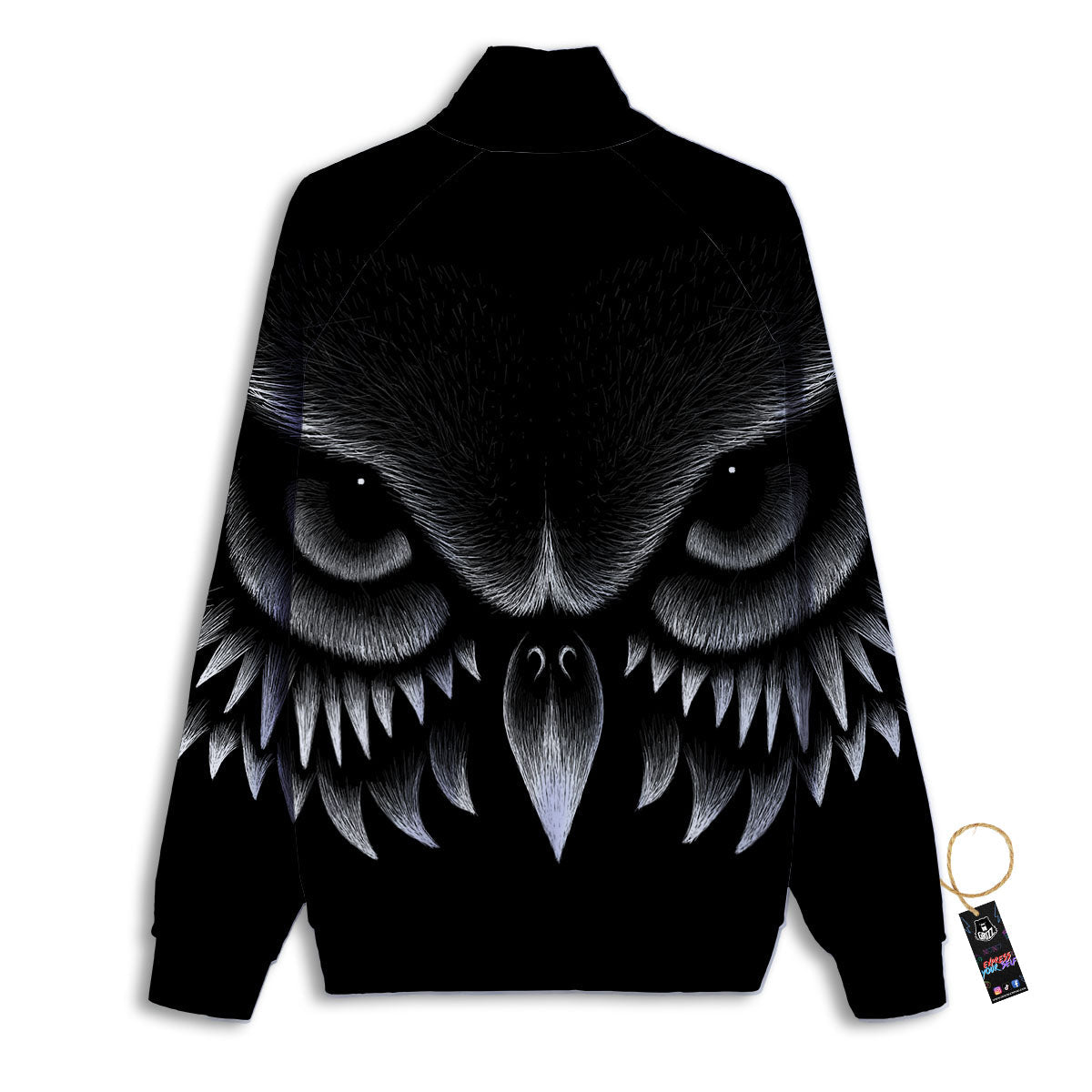 Owl Eyes Print Track Jacket-grizzshop