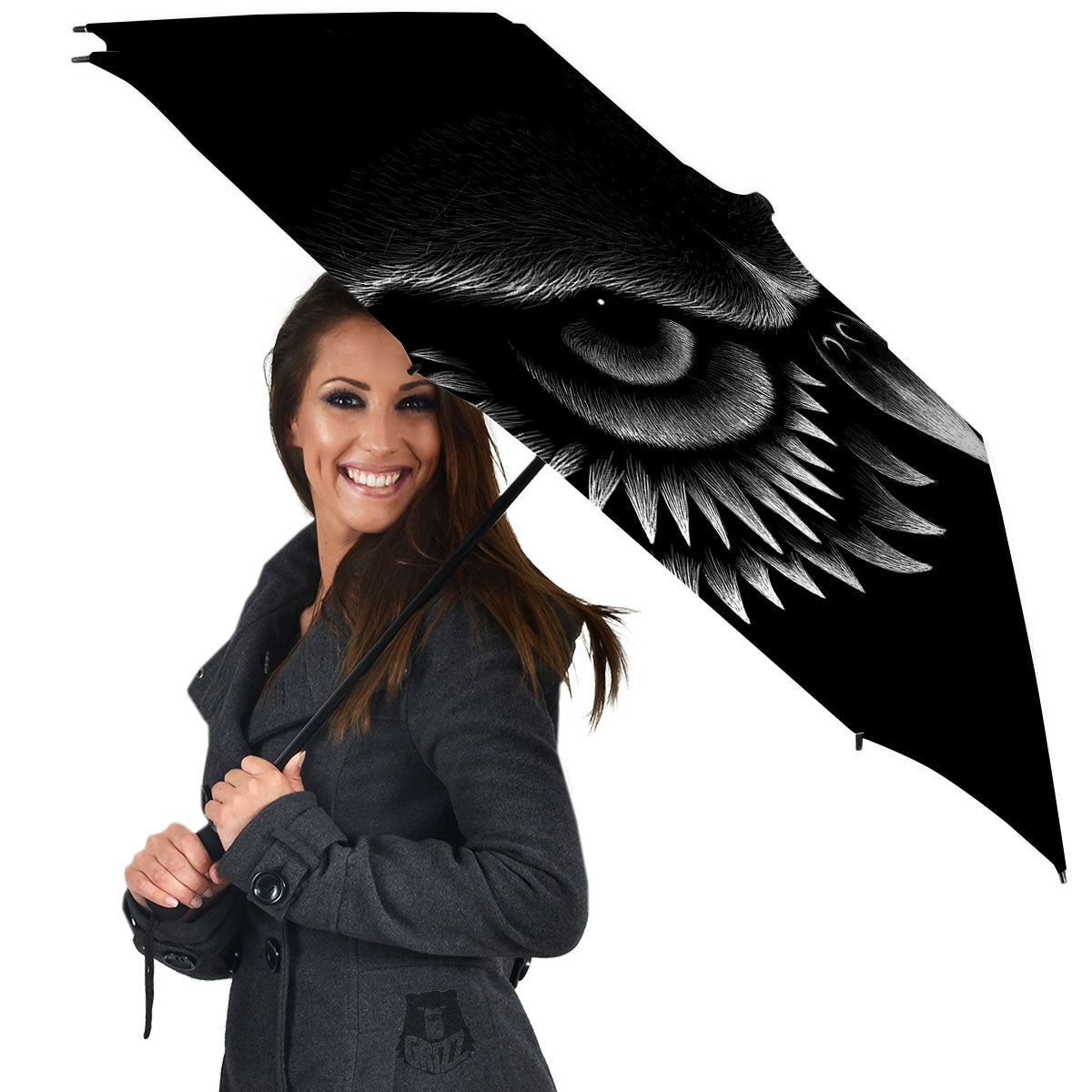 Owl Eyes Print Umbrella-grizzshop