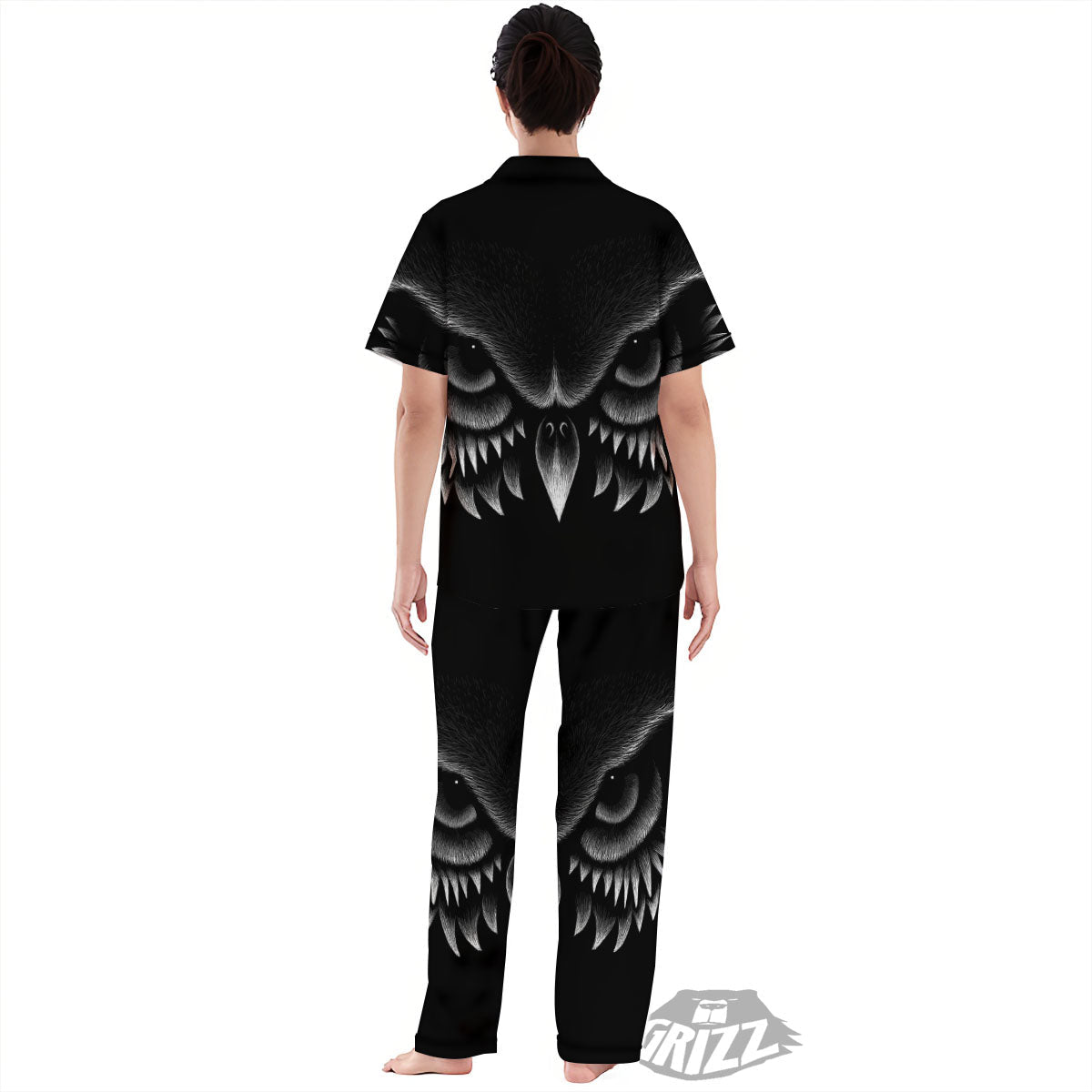 Owl Eyes Print Women's Pajamas Set-grizzshop