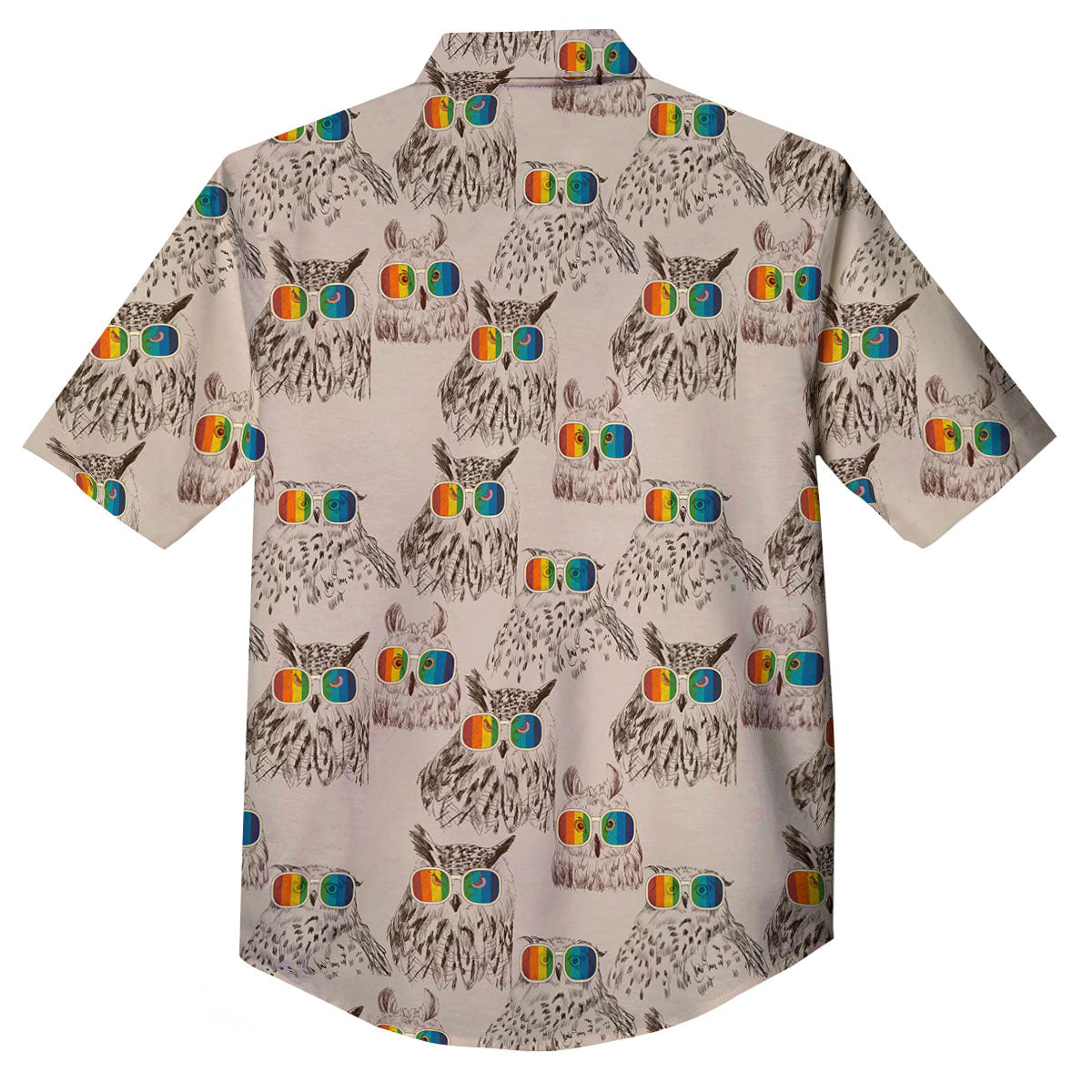 Owl Glasses Print Pattern Button Up Shirt-grizzshop