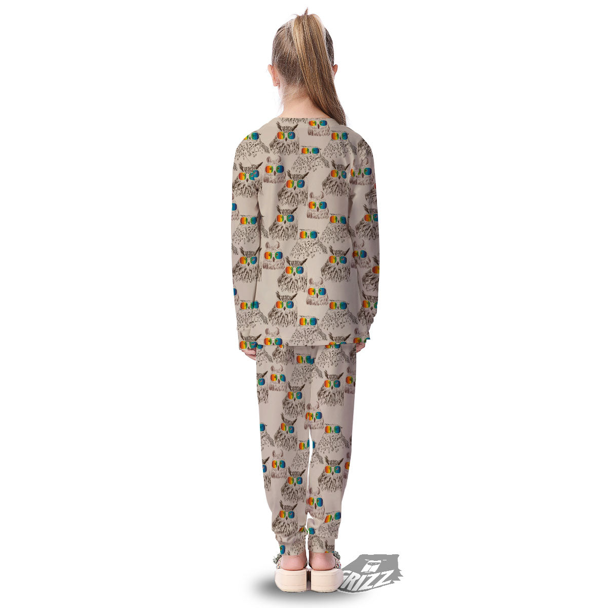 Owl Glasses Print Pattern Kid's Pajamas-grizzshop
