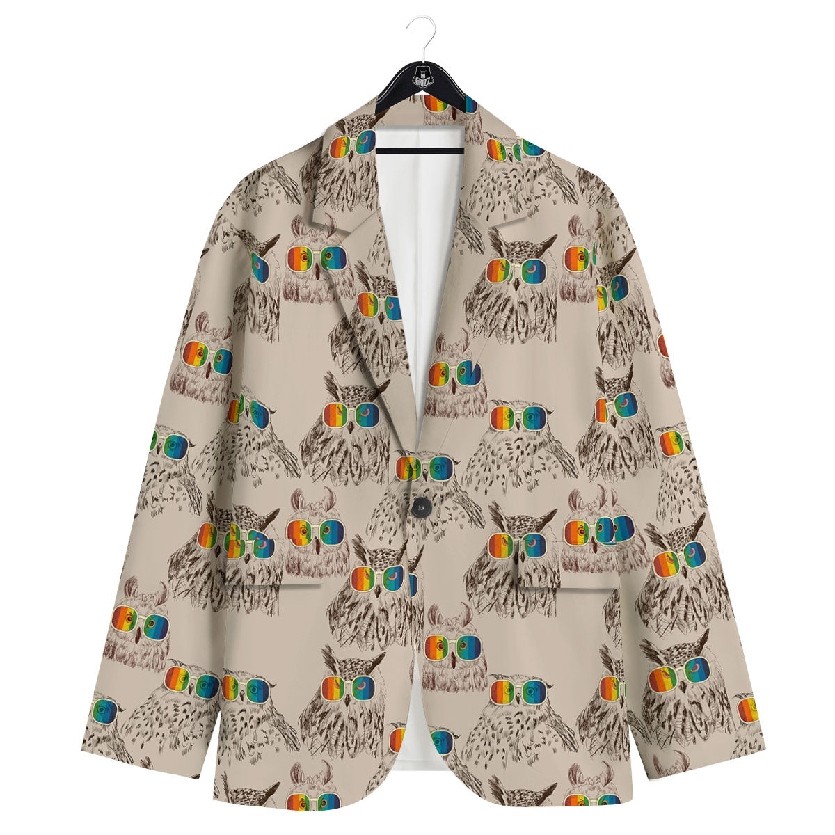 Owl Glasses Print Pattern Men's Sport Coat-grizzshop