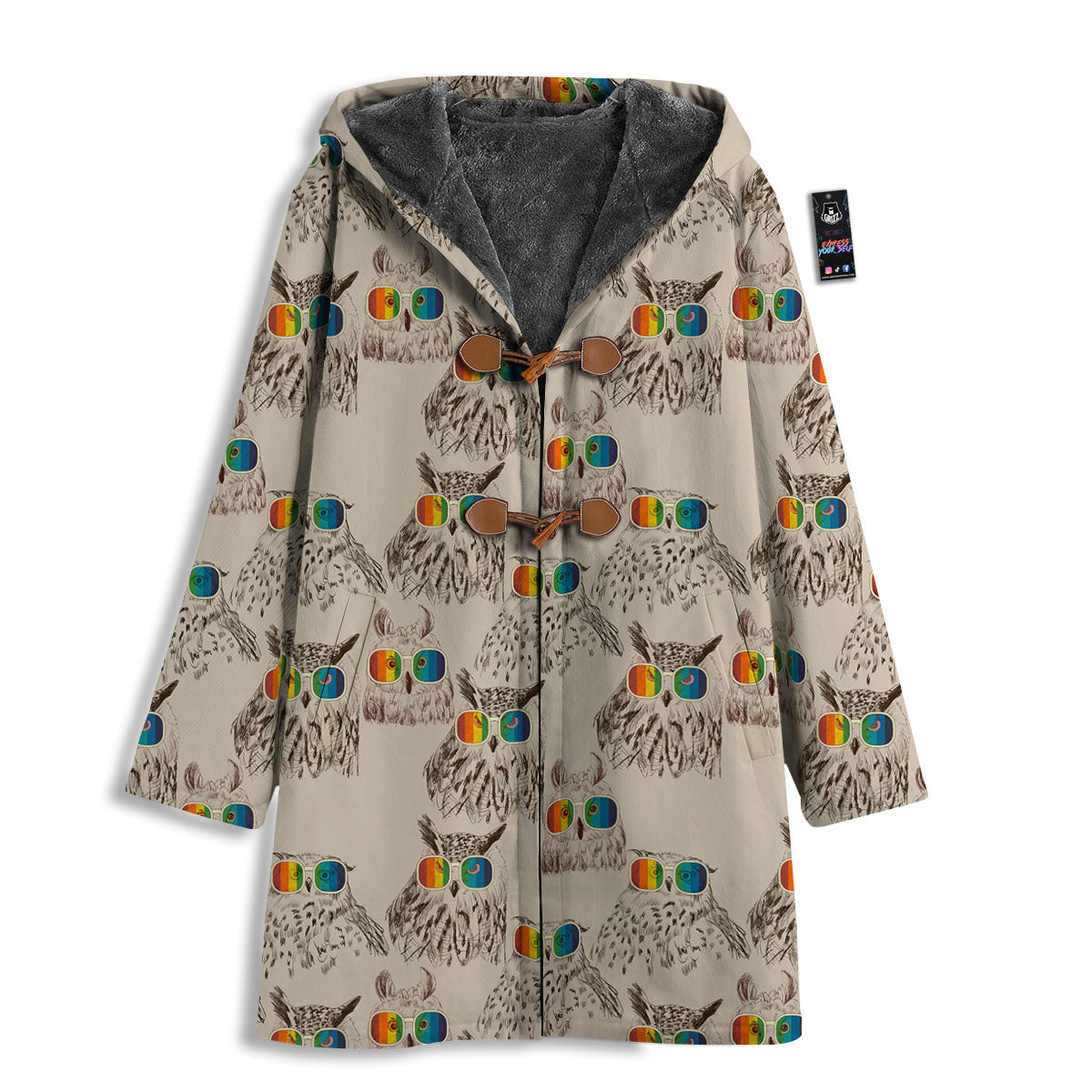 Owl Glasses Print Pattern Men's Windbreaker Jacket-grizzshop