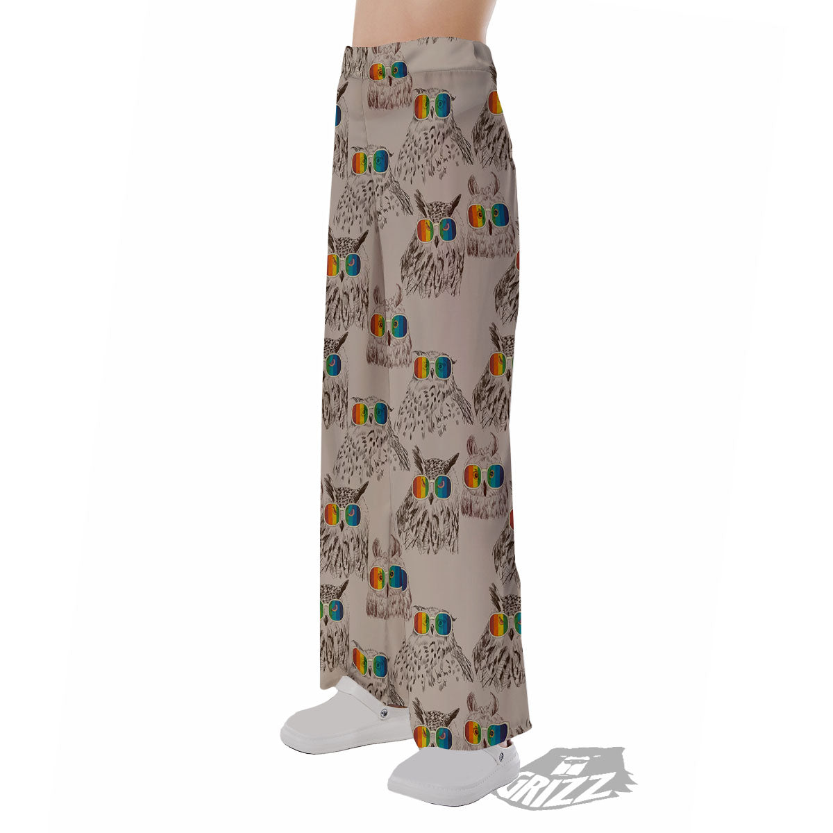 Owl Glasses Print Pattern Pajama Pants-grizzshop