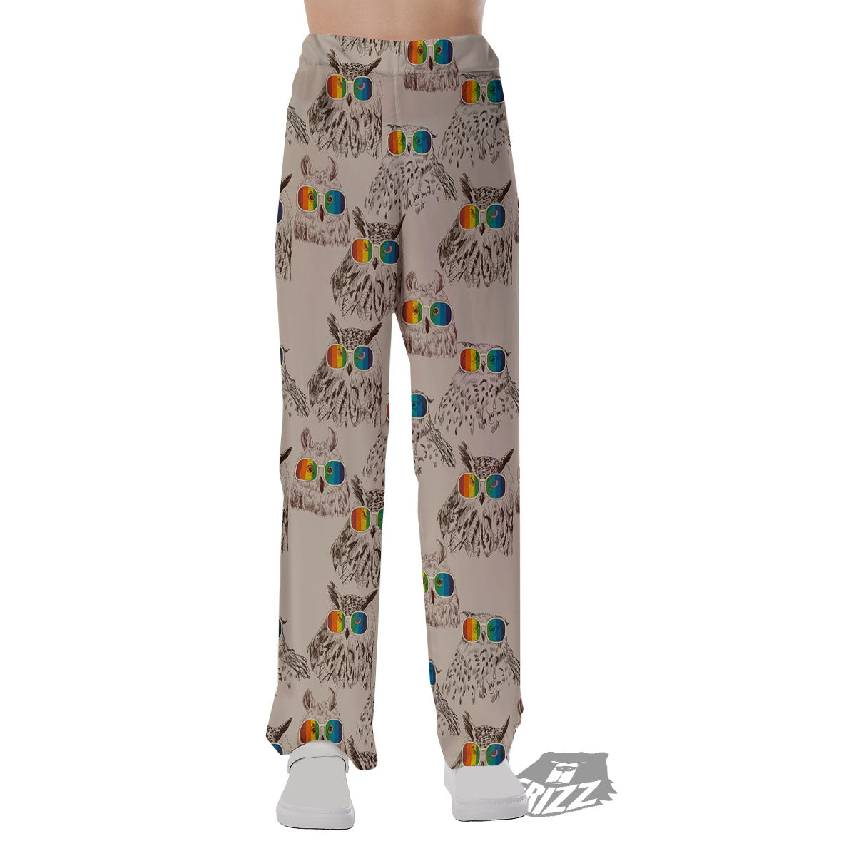Owl Glasses Print Pattern Pajama Pants-grizzshop