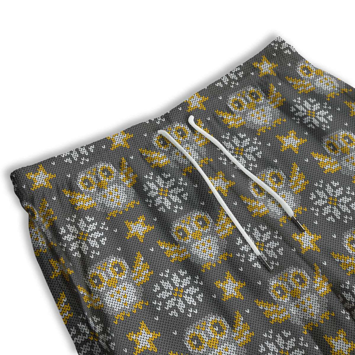 Owl Knitted Print Pattern Men's Athletic Shorts