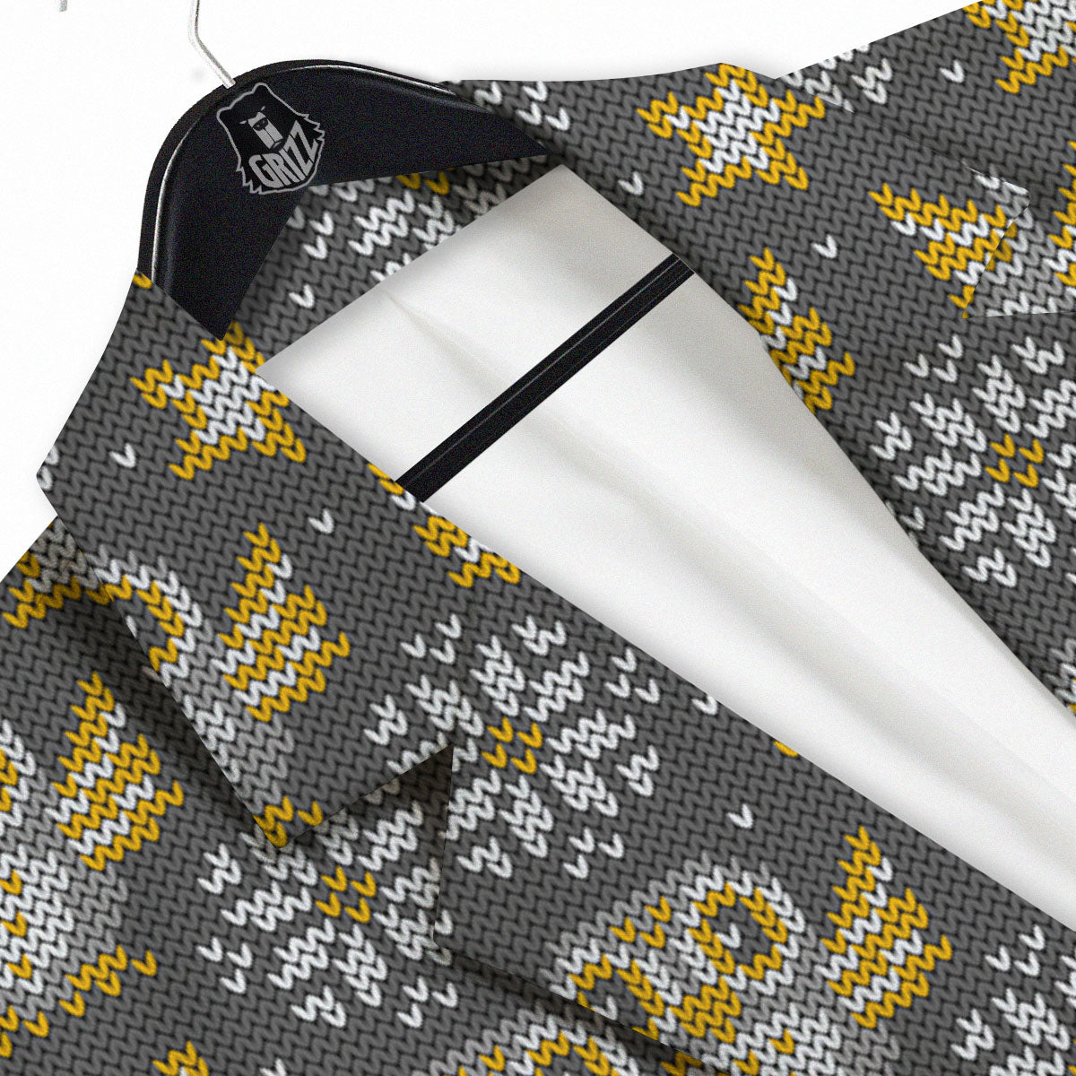 Owl Knitted Print Pattern Men's Sport Coat-grizzshop