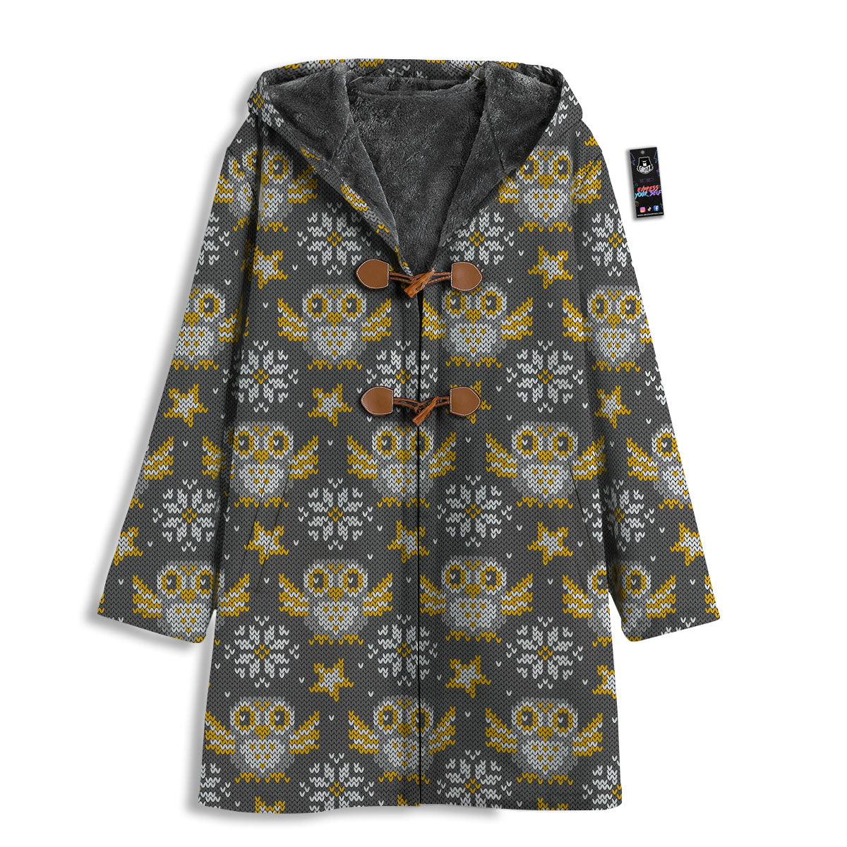 Owl Knitted Print Pattern Men's Windbreaker Jacket-grizzshop
