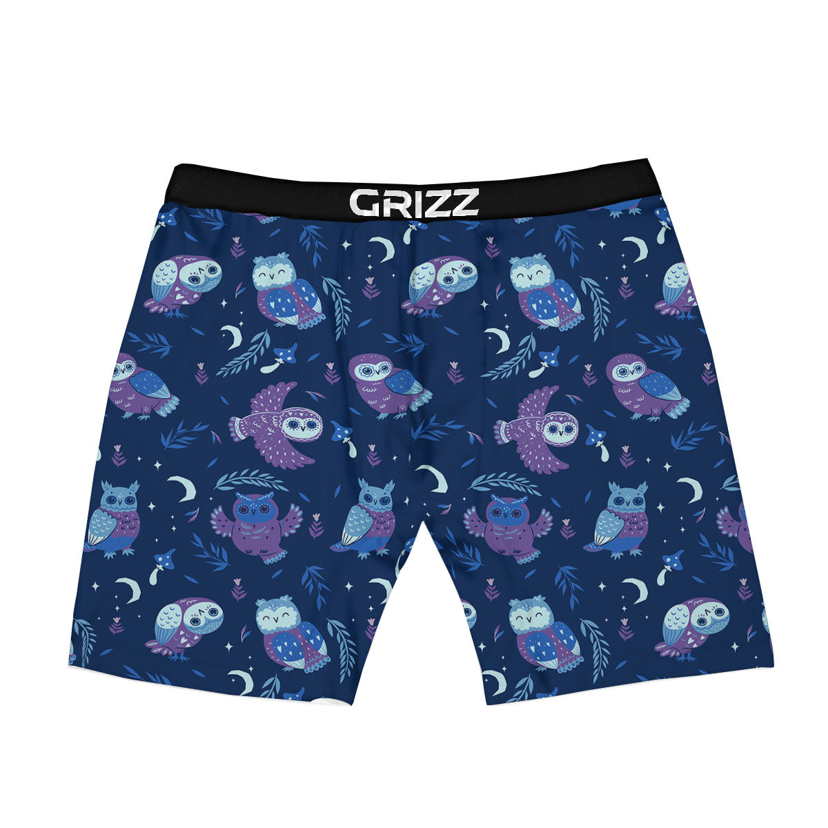 Owl Night Print Pattern Boxer Briefs-grizzshop