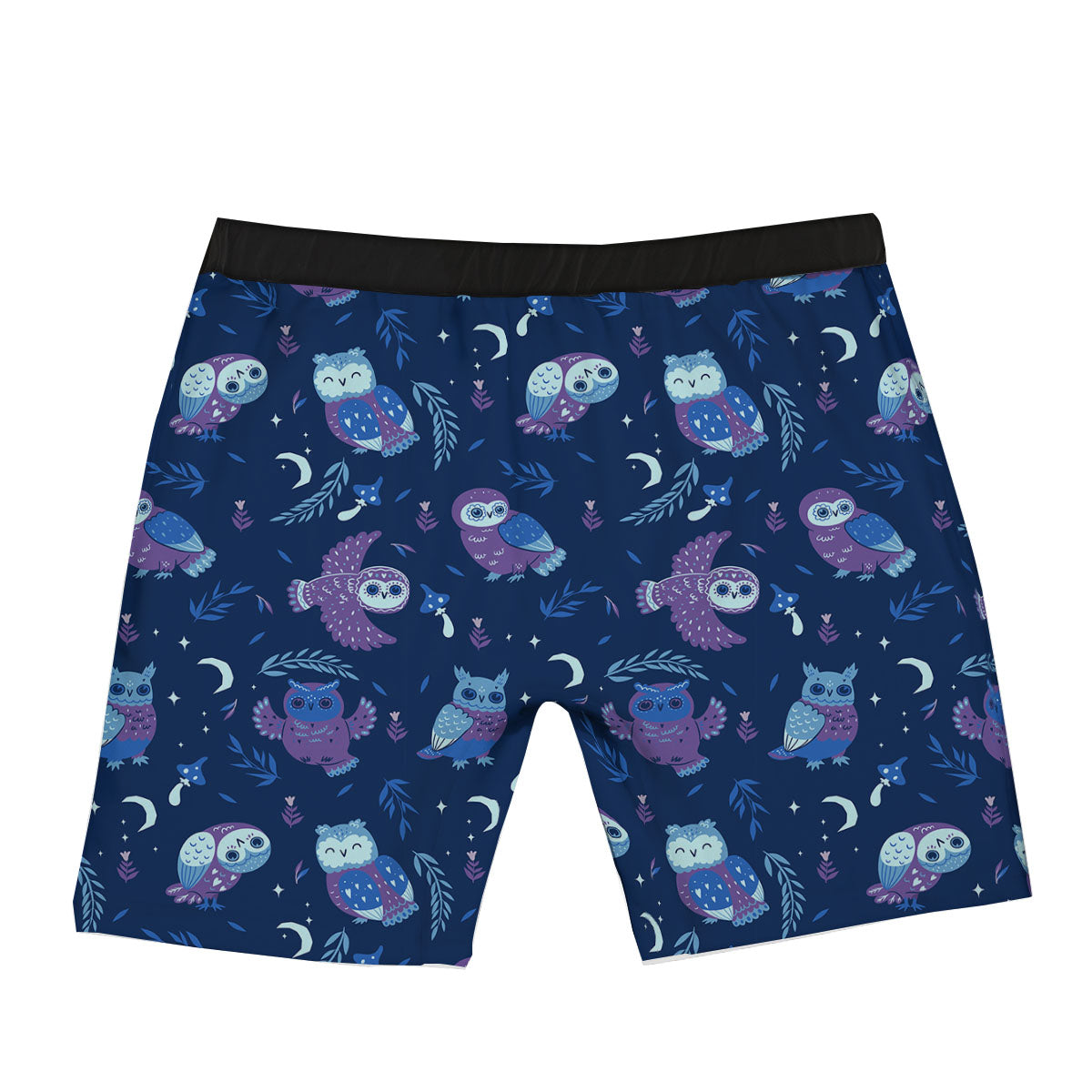 Owl Night Print Pattern Boxer Briefs-grizzshop