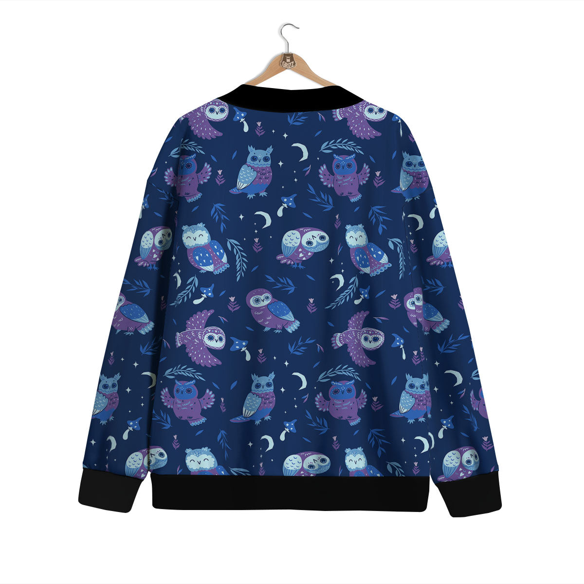 Owl Night Print Pattern Cardigan-grizzshop