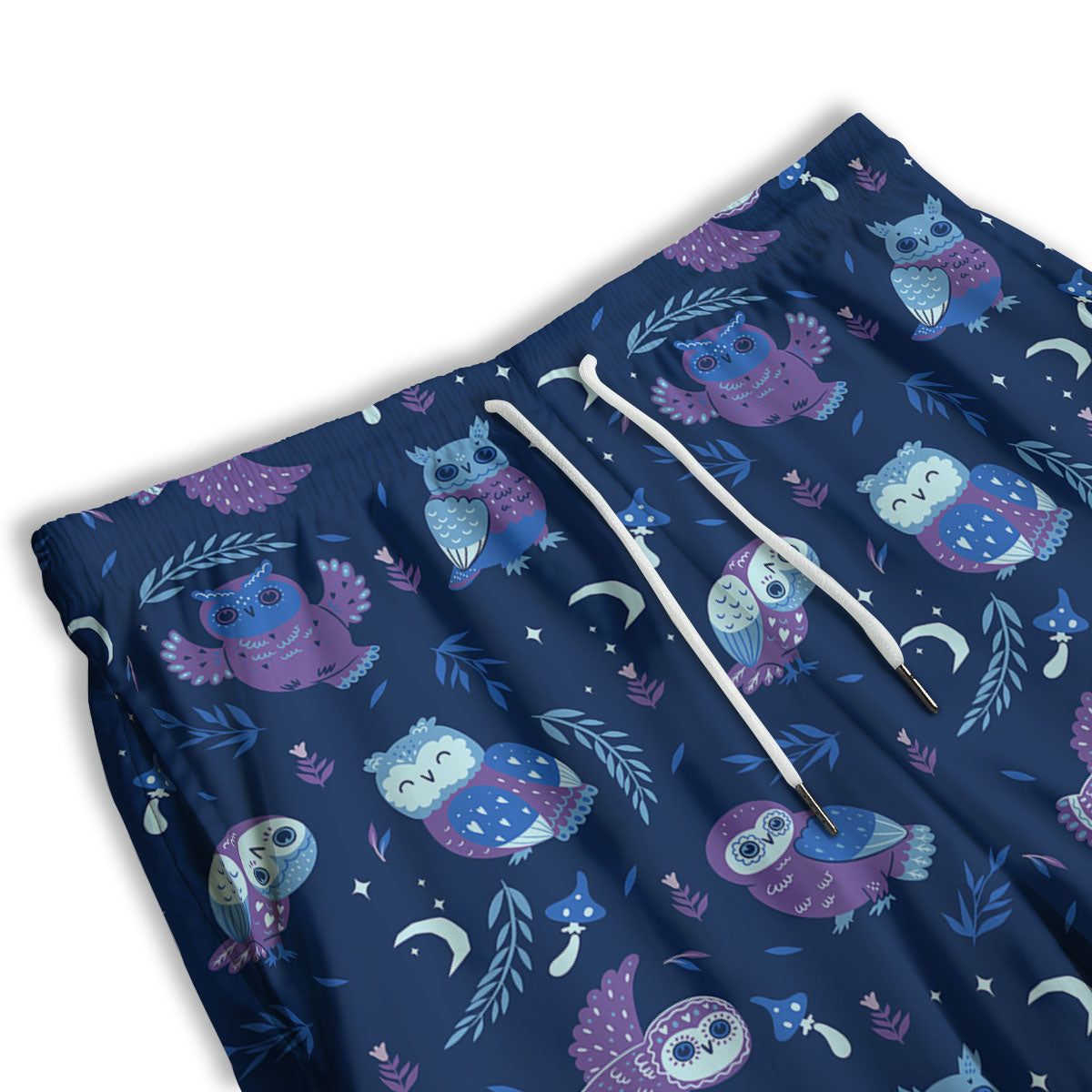 Owl Night Print Pattern Men's Athletic Shorts