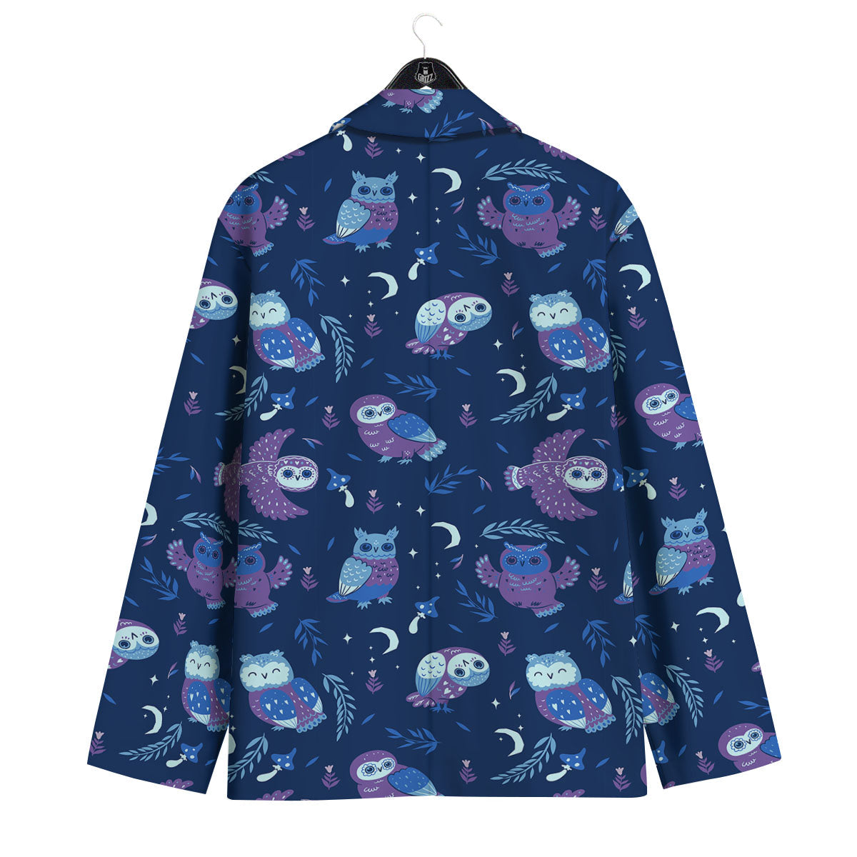 Owl Night Print Pattern Men's Sport Coat-grizzshop