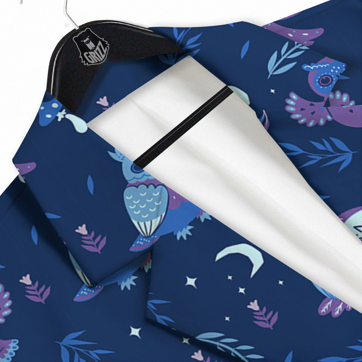 Owl Night Print Pattern Men's Sport Coat-grizzshop