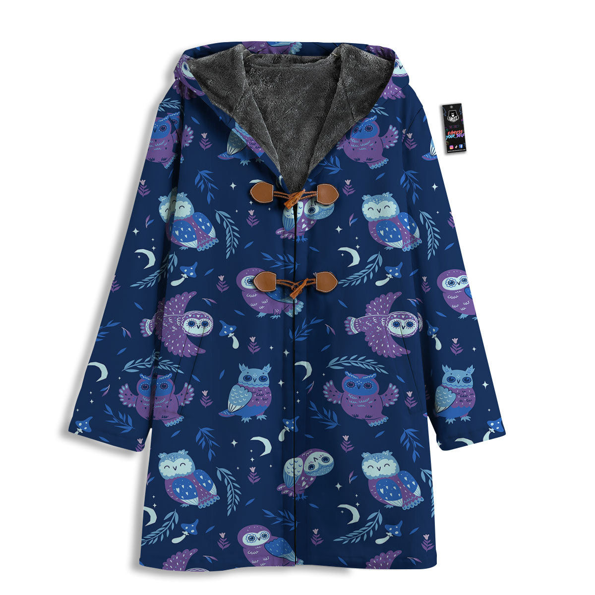 Owl Night Print Pattern Men's Windbreaker Jacket-grizzshop