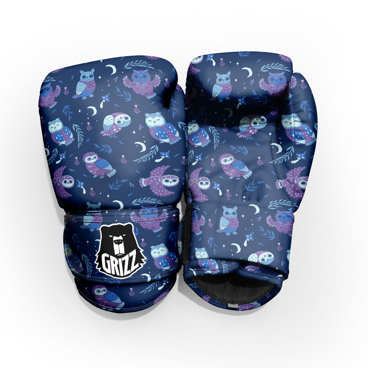 Owl Night Print Pattern Pro Boxing Glove