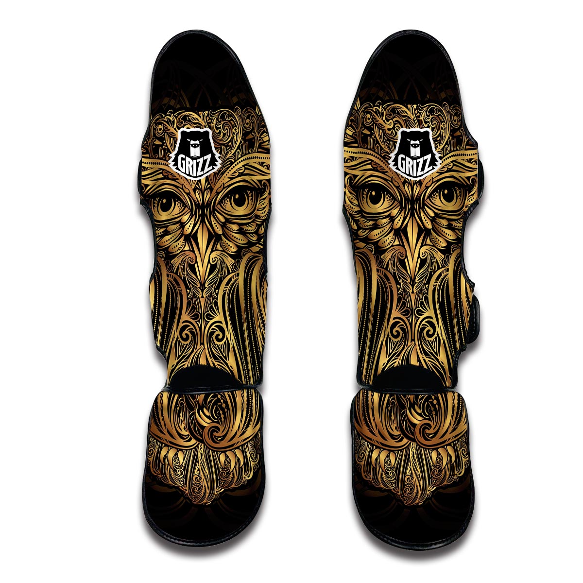 Owl Ornament Muay Thai Shin Guards-grizzshop