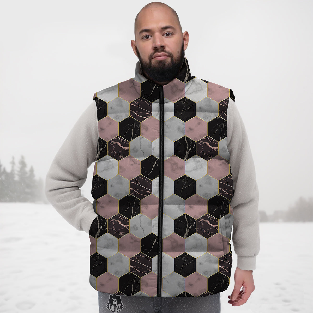 Owl Ornamental Pattern Print Down Vest