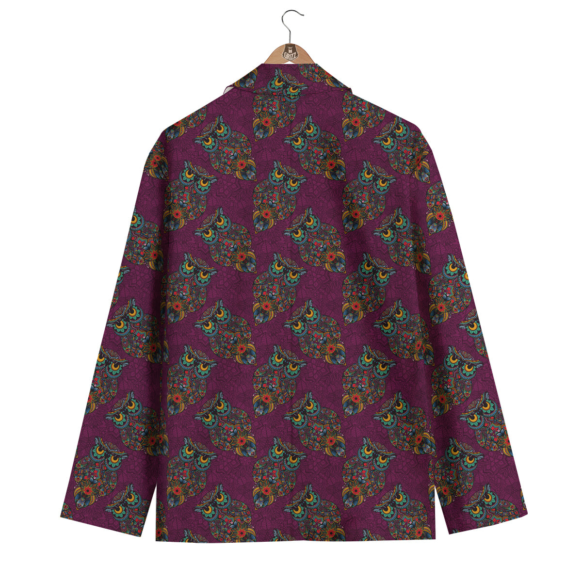 Owl Ornamental Print Pattern Men's Blazer-grizzshop