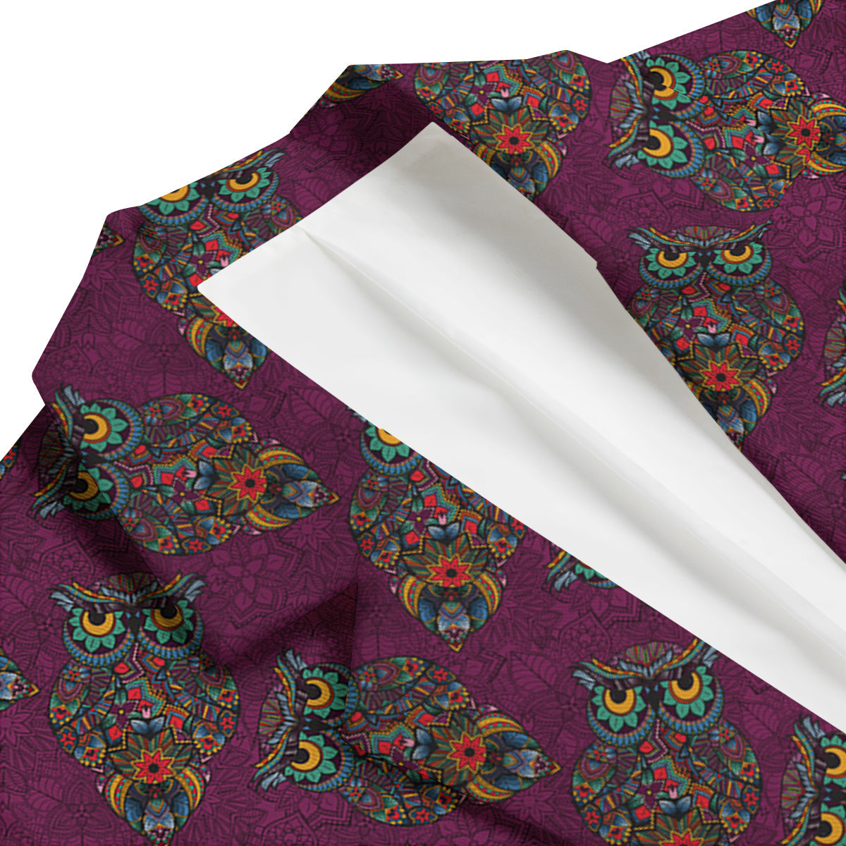 Owl Ornamental Print Pattern Men's Blazer-grizzshop