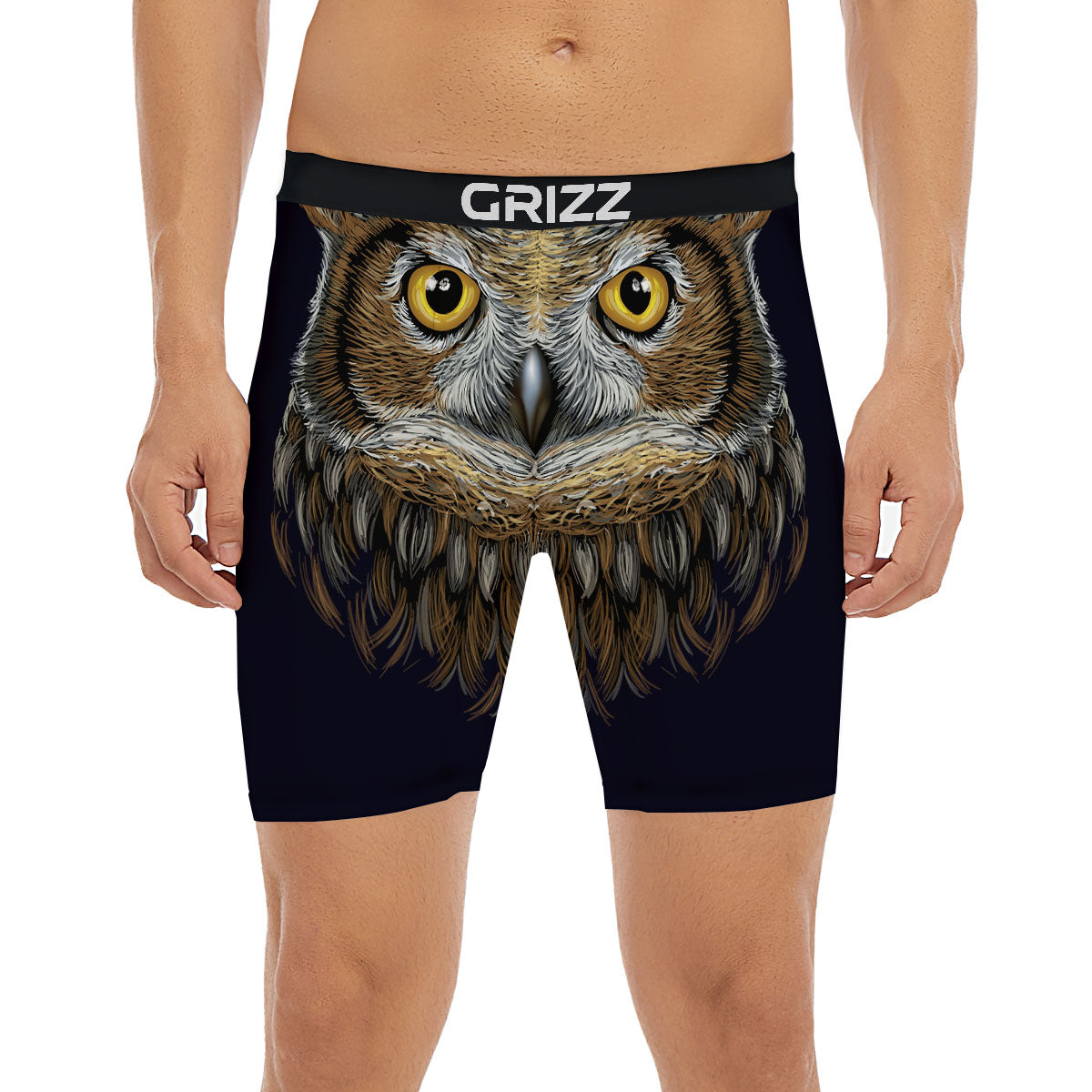 Owl Portrait Print Boxer Briefs-grizzshop