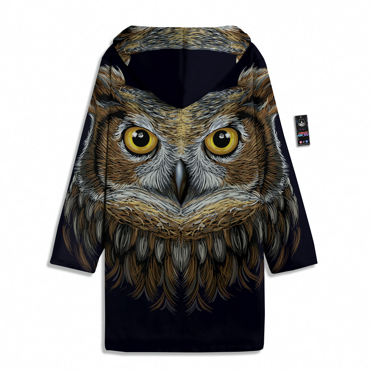 Owl Portrait Print Men's Windbreaker Jacket-grizzshop