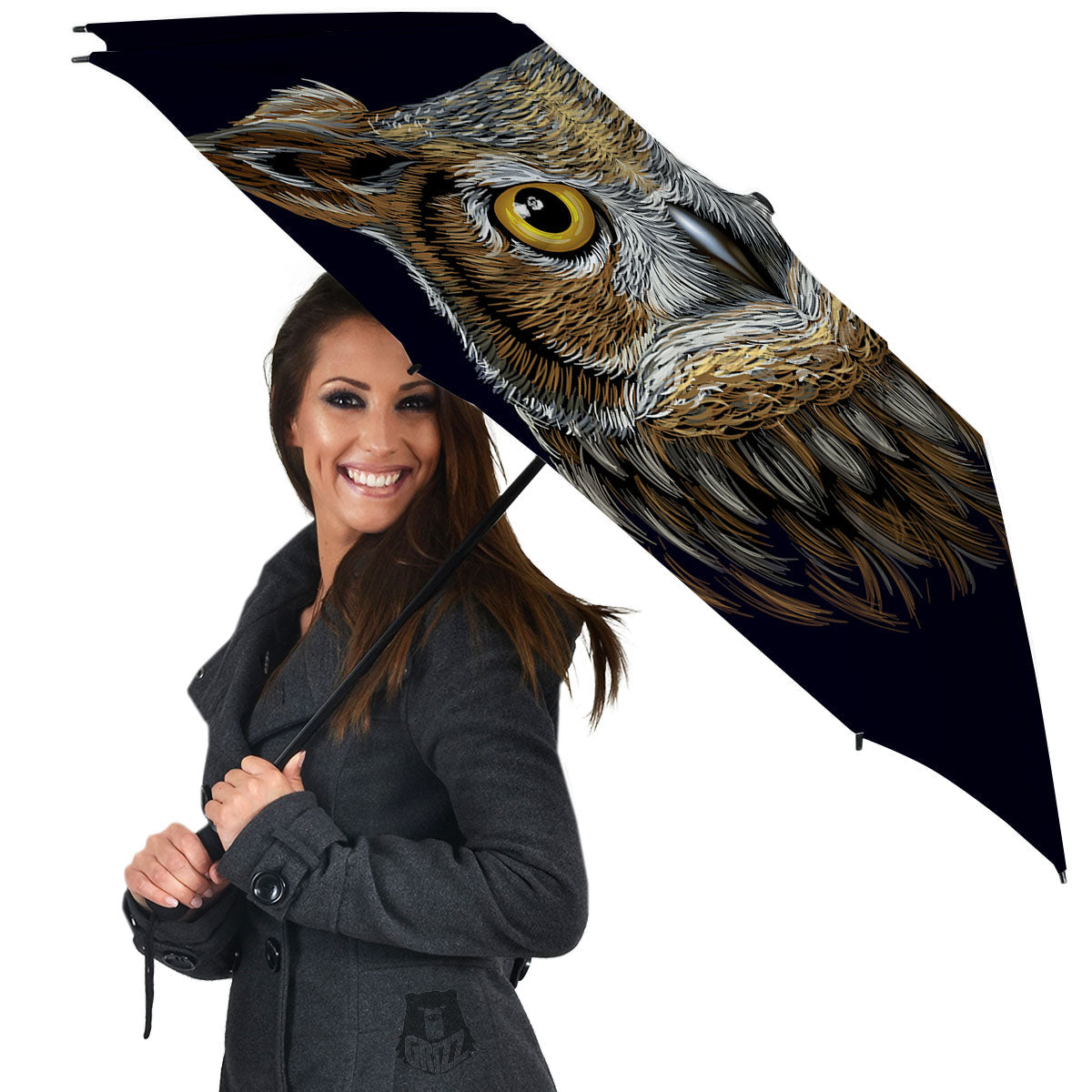 Owl Portrait Print Umbrella-grizzshop