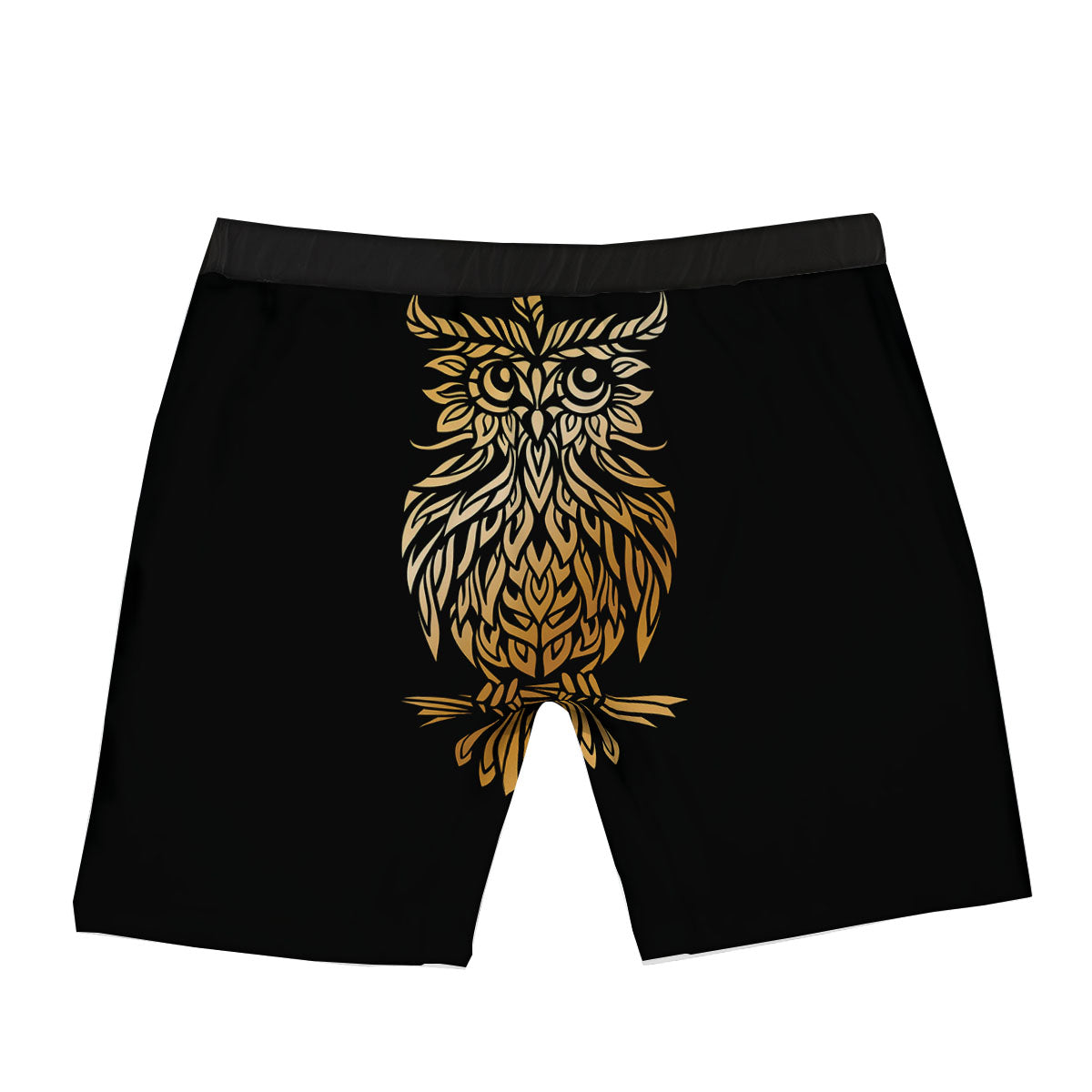 Owl Spiritual Golden Print Boxer Briefs-grizzshop