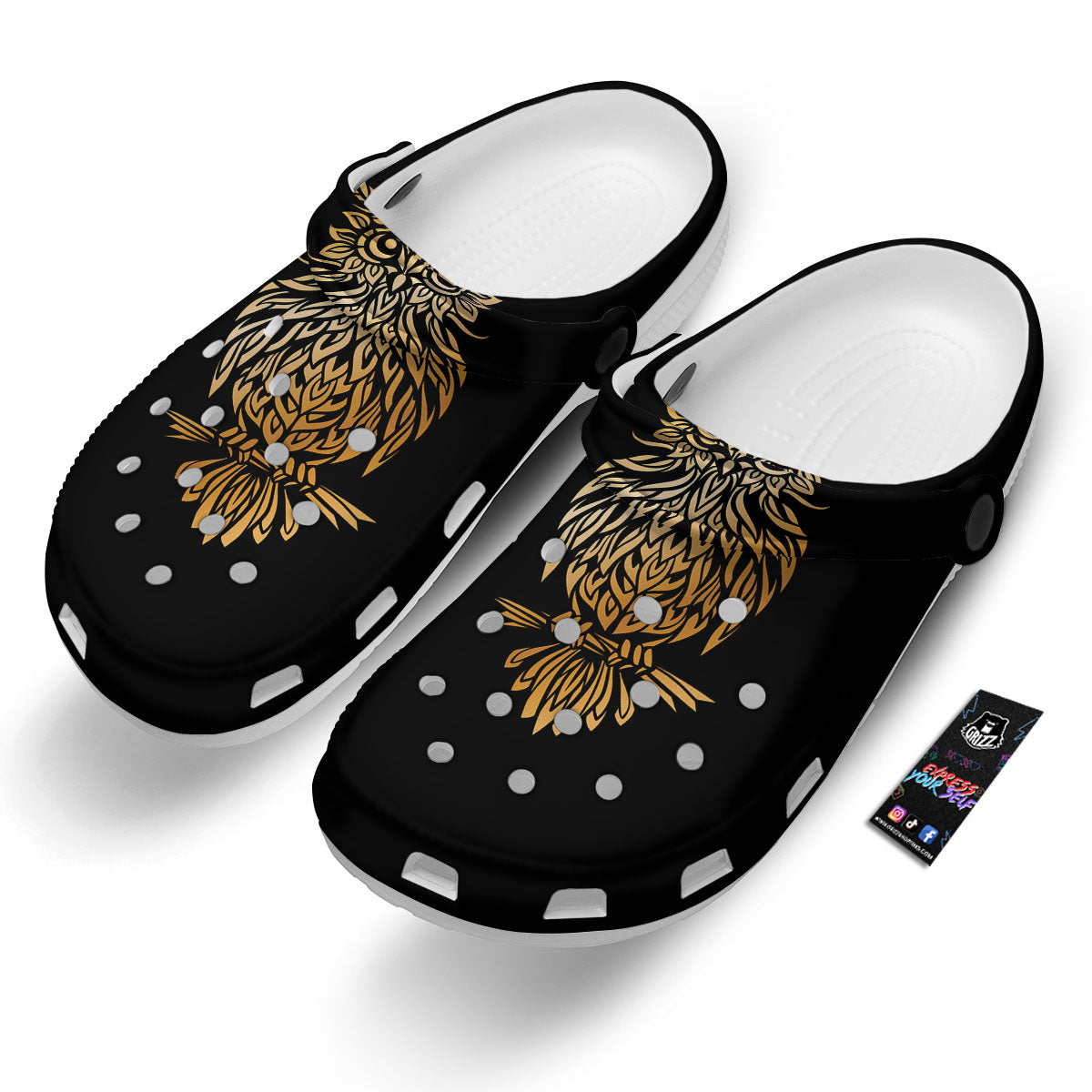 Owl Spiritual Golden Print Clog-grizzshop