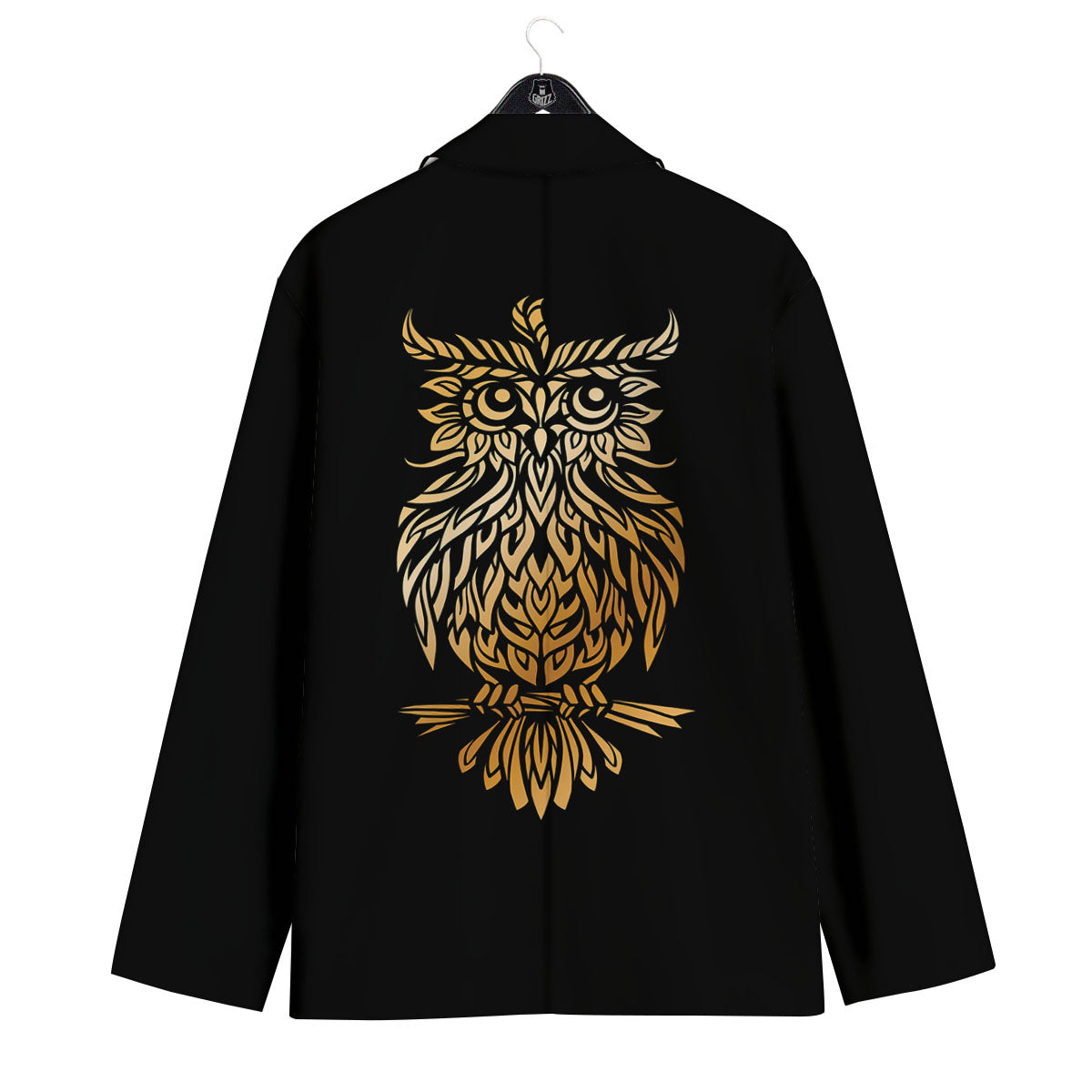 Owl Spiritual Golden Print Men's Sport Coat-grizzshop