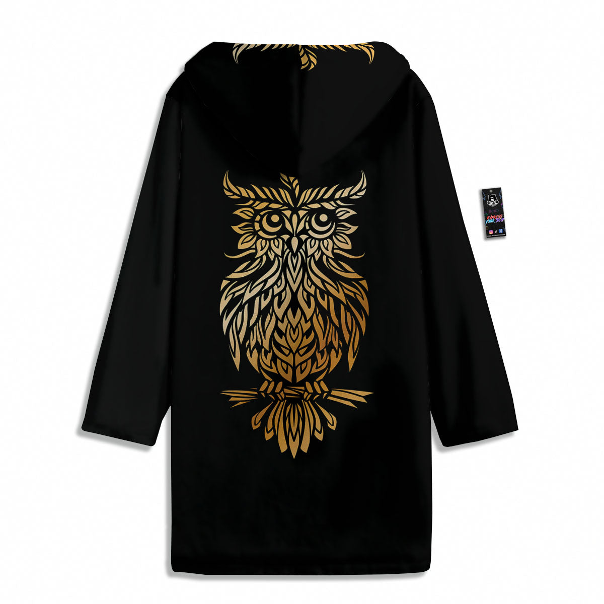 Owl Spiritual Golden Print Men's Windbreaker Jacket-grizzshop