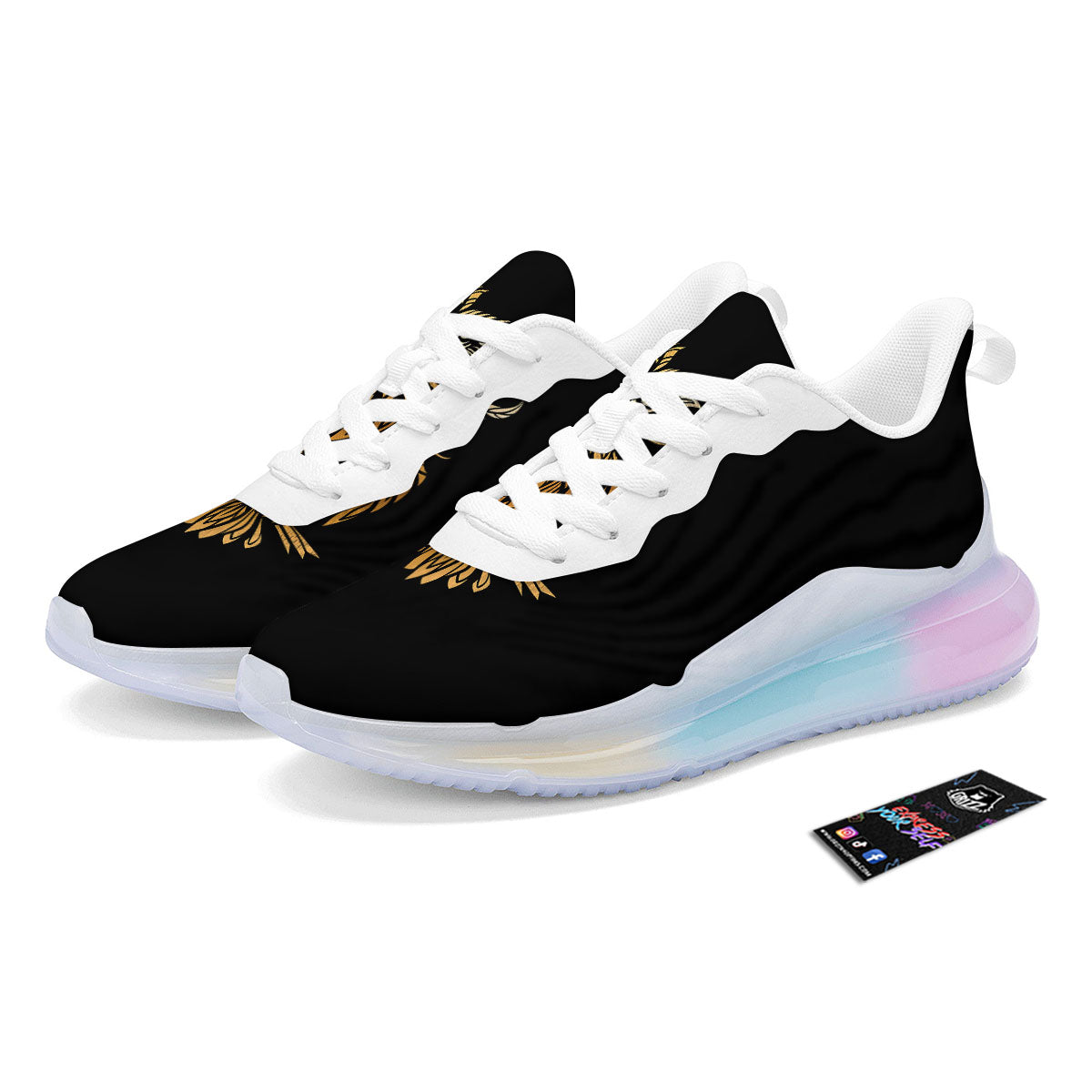 Owl Spiritual Golden Print Running Sneakers-grizzshop