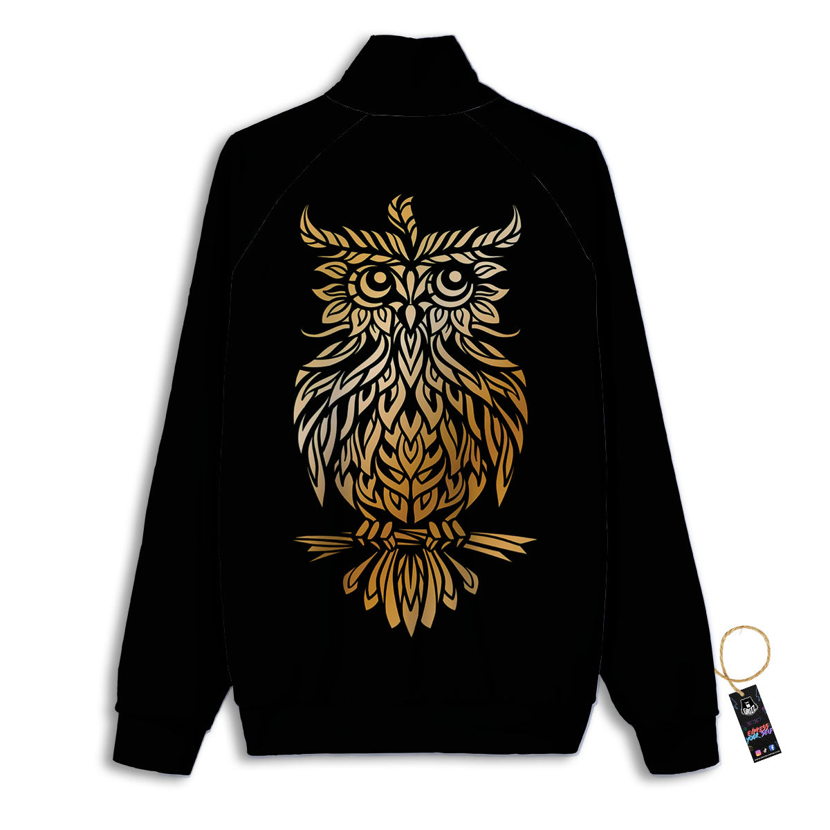 Owl Spiritual Golden Print Track Jacket-grizzshop
