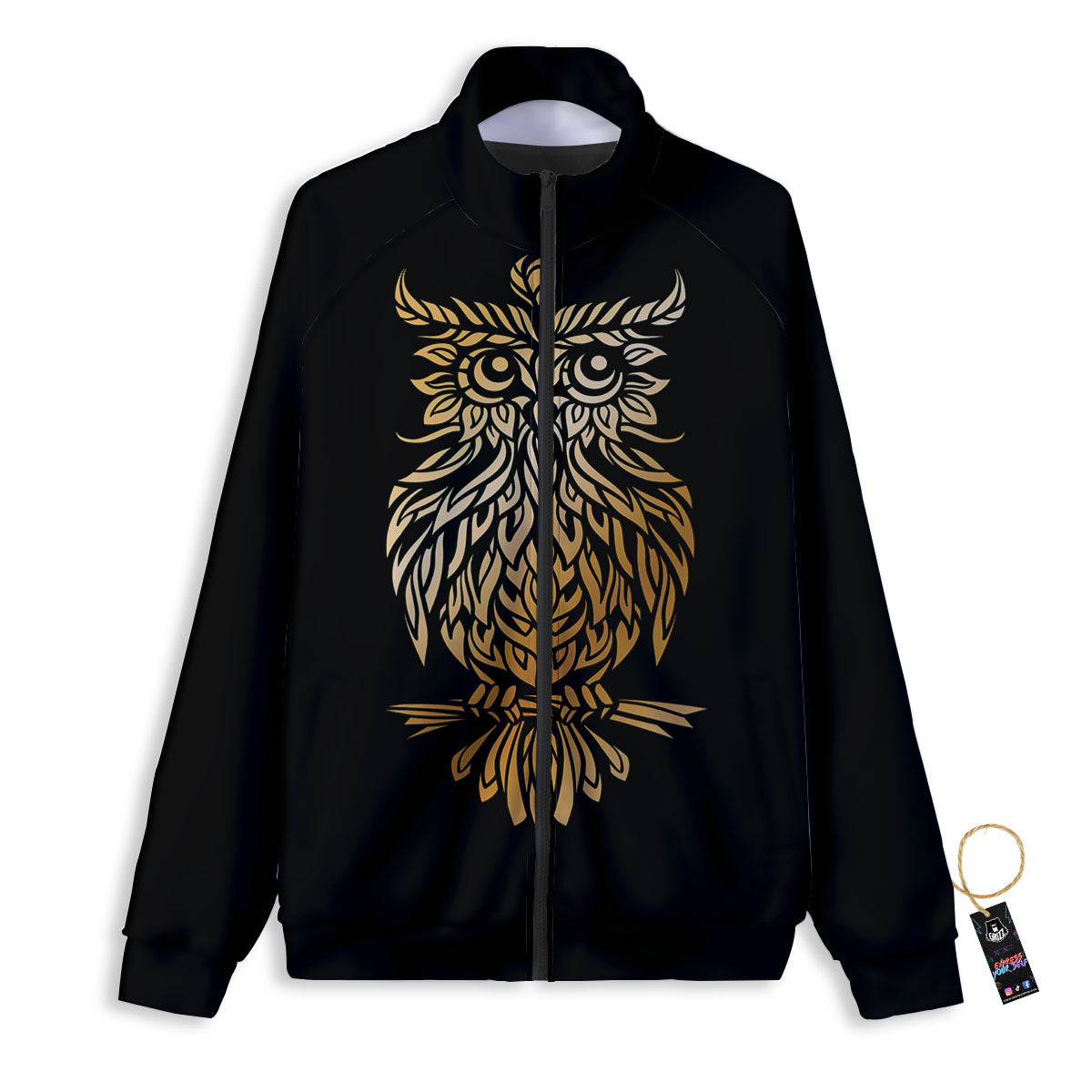 Owl Spiritual Golden Print Track Jacket-grizzshop