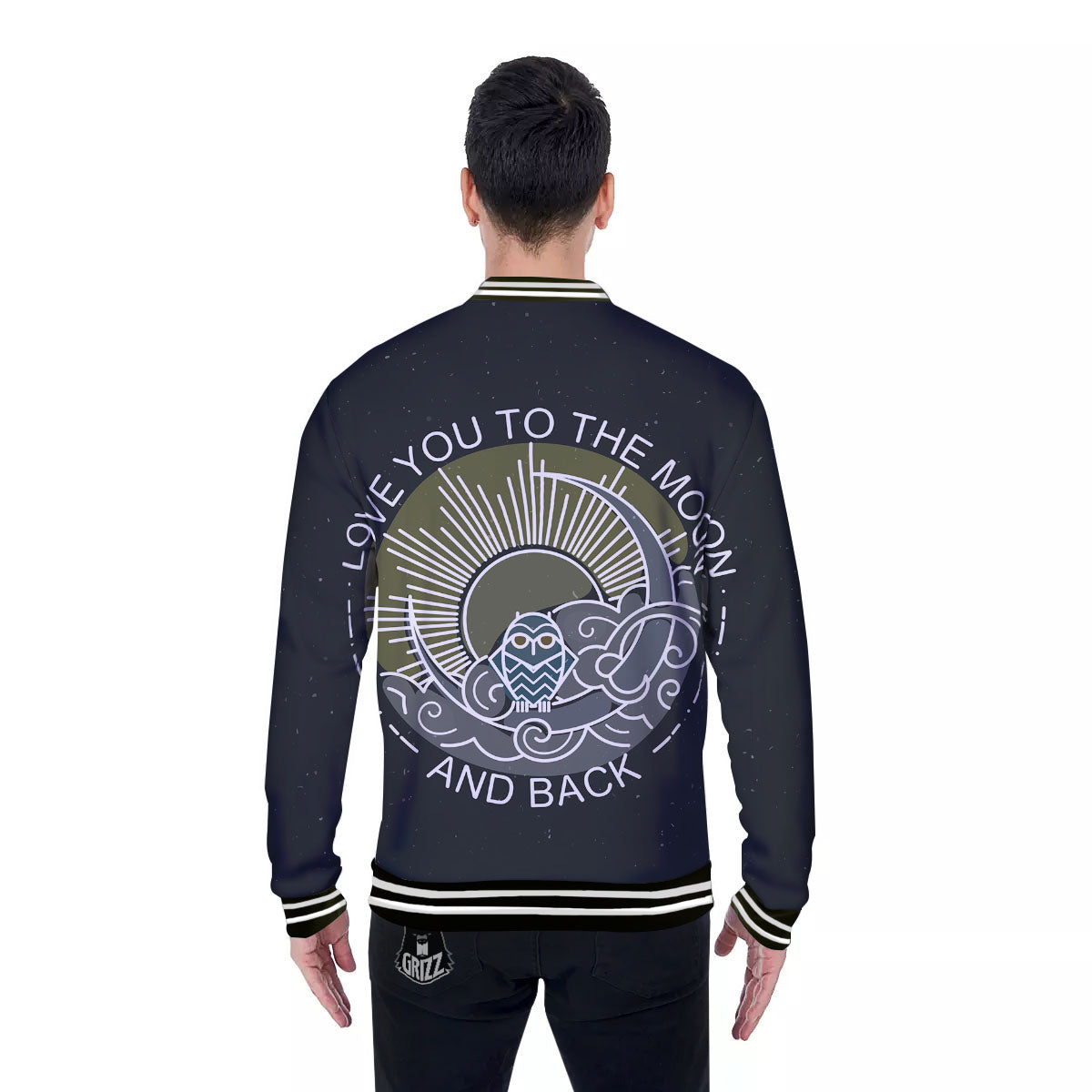 Owl Spiritual With Moon And Sun Print Baseball Jacket-grizzshop