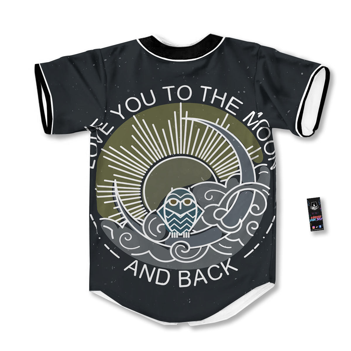 Owl Spiritual With Moon And Sun Print Baseball Jersey-grizzshop