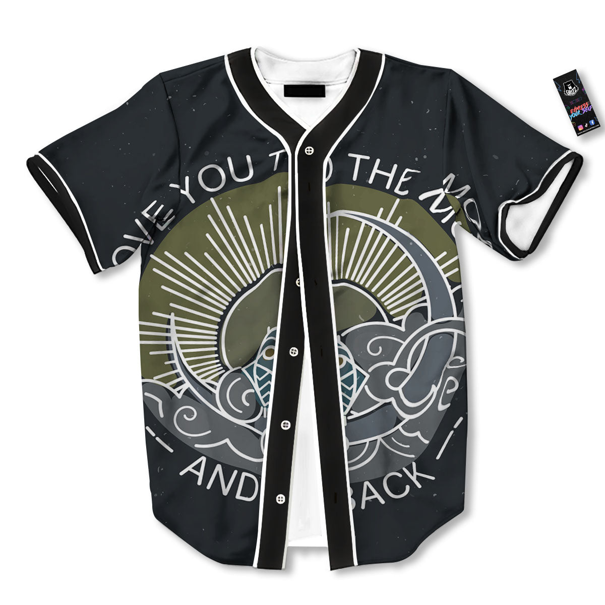 Owl Spiritual With Moon And Sun Print Baseball Jersey-grizzshop