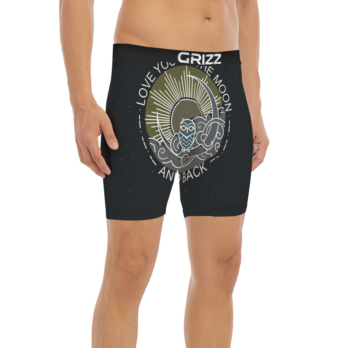 Owl Spiritual With Moon And Sun Print Boxer Briefs-grizzshop