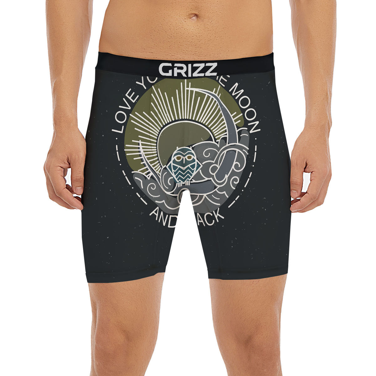Owl Spiritual With Moon And Sun Print Boxer Briefs-grizzshop