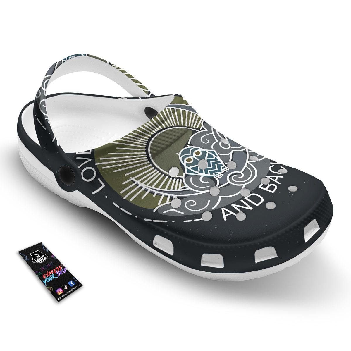 Owl Spiritual With Moon And Sun Print Clog-grizzshop