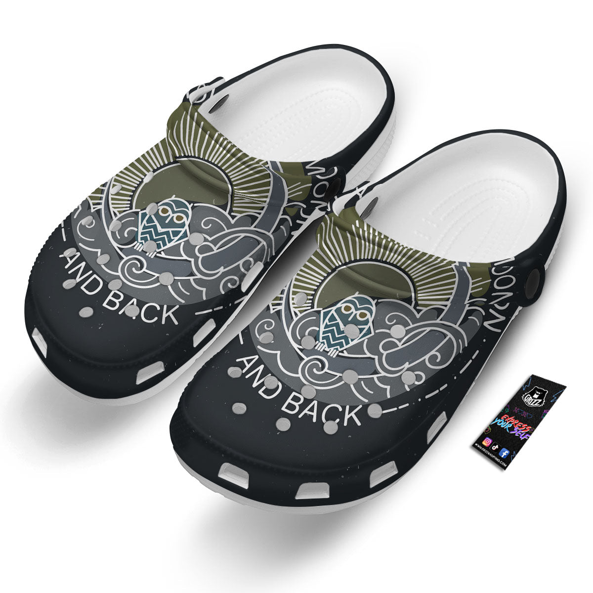 Owl Spiritual With Moon And Sun Print Clog-grizzshop