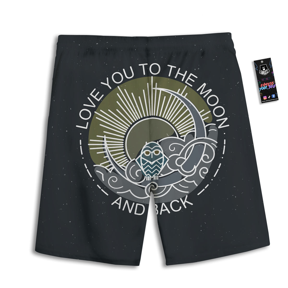 Owl Spiritual With Moon And Sun Print Men's Athletic Shorts