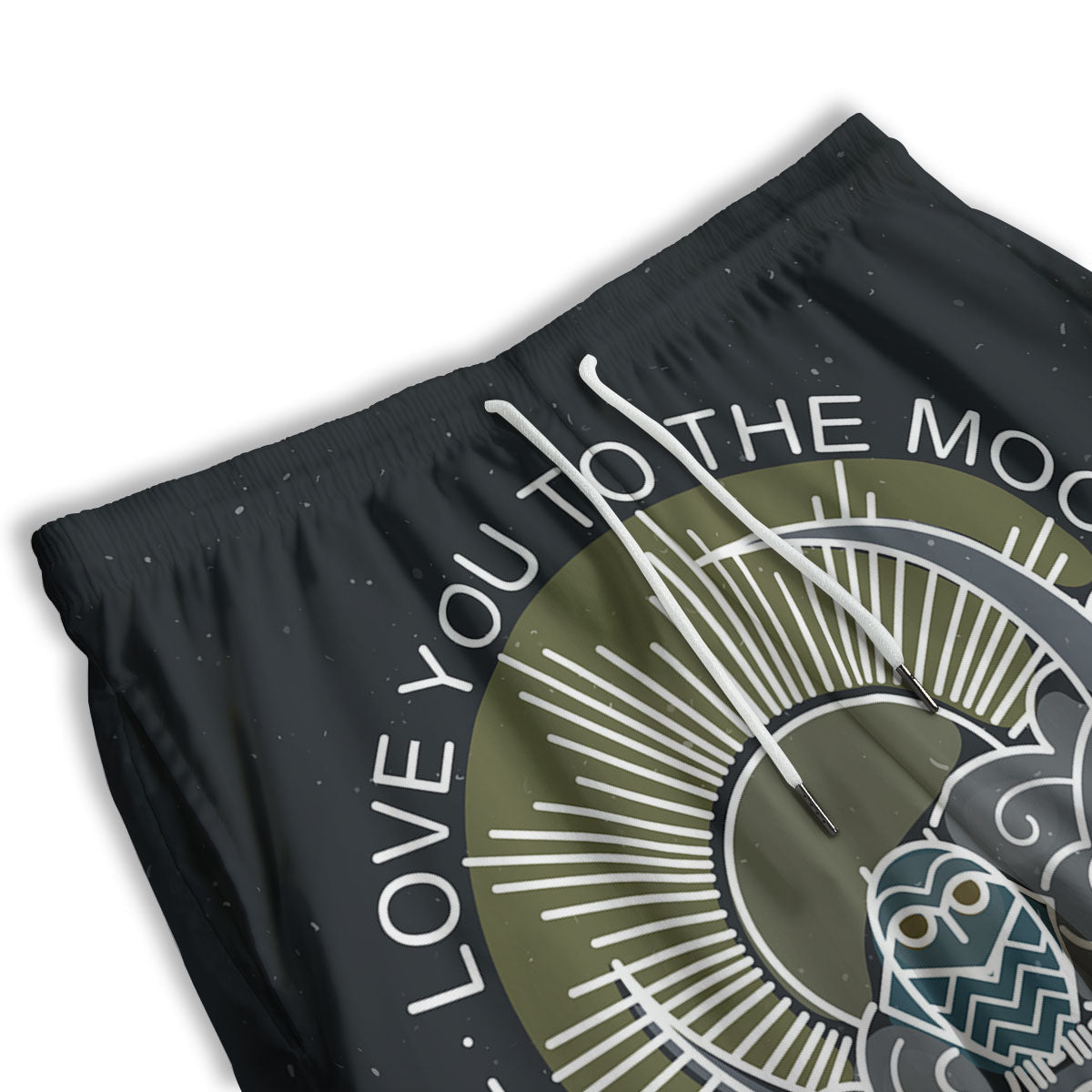 Owl Spiritual With Moon And Sun Print Men's Athletic Shorts