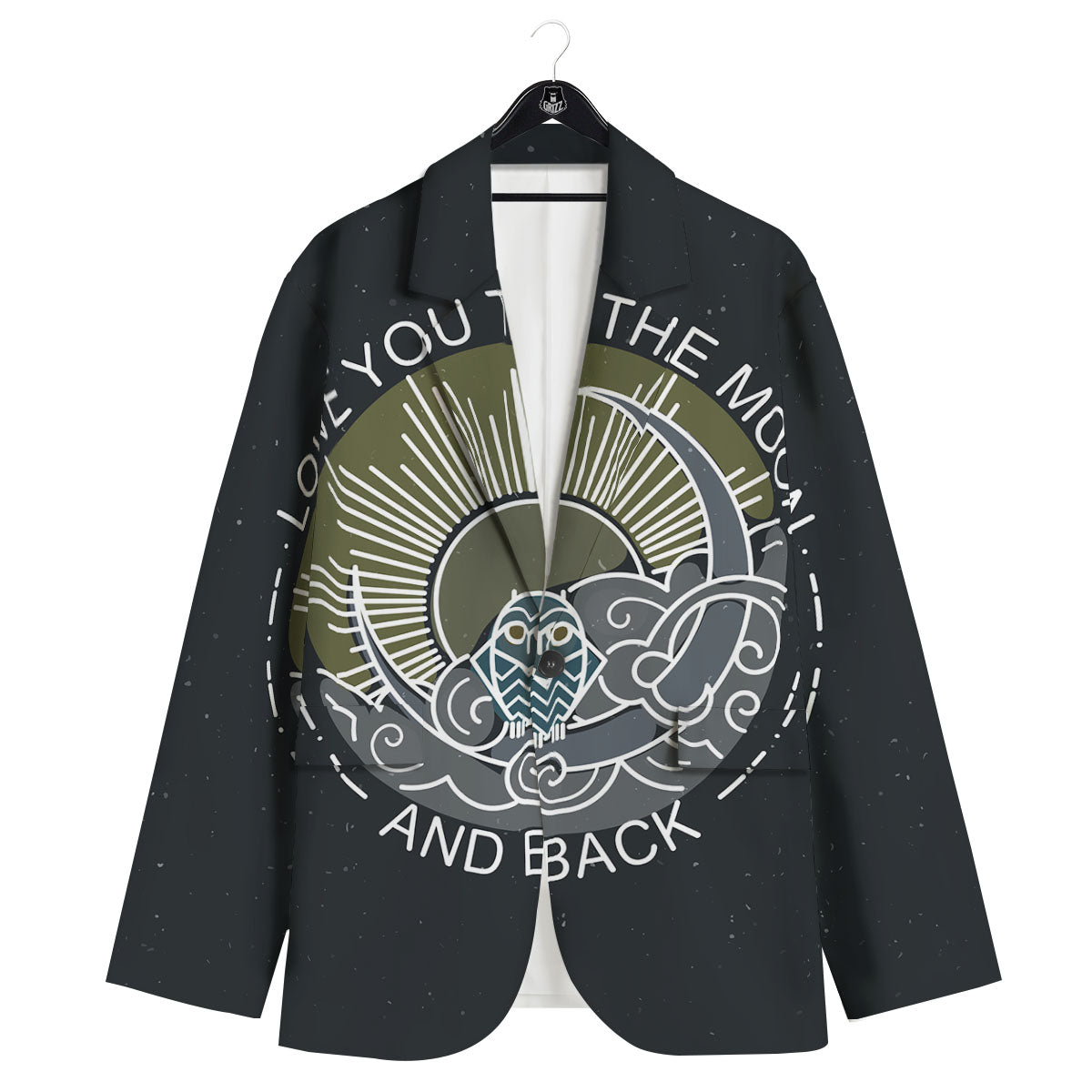 Owl Spiritual With Moon And Sun Print Men's Sport Coat-grizzshop