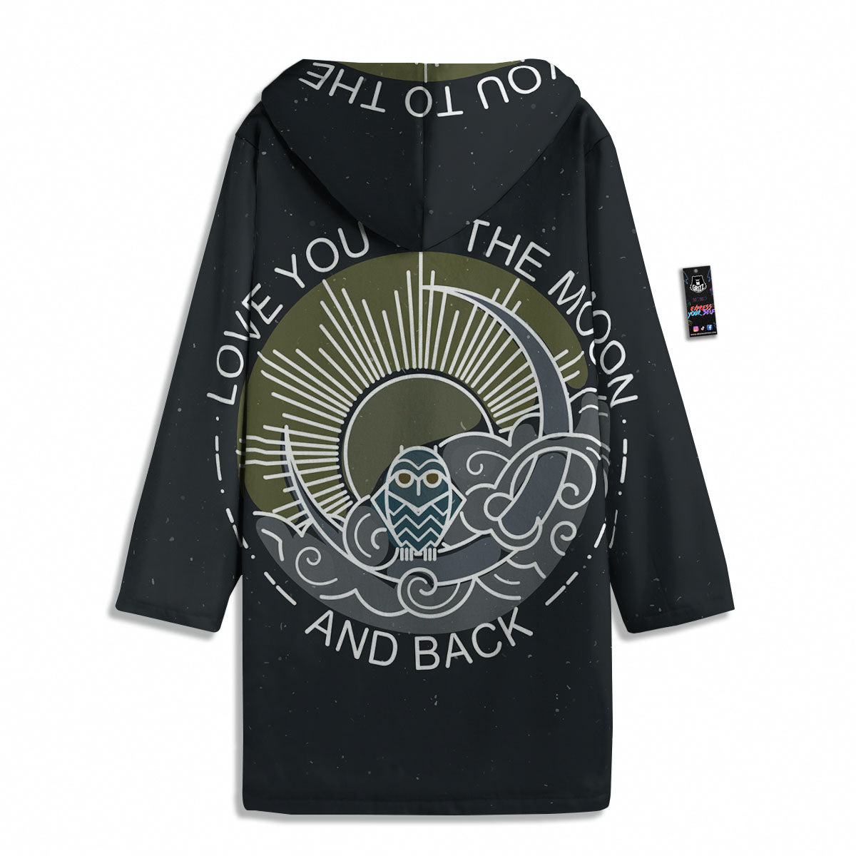 Owl Spiritual With Moon And Sun Print Men's Windbreaker Jacket-grizzshop