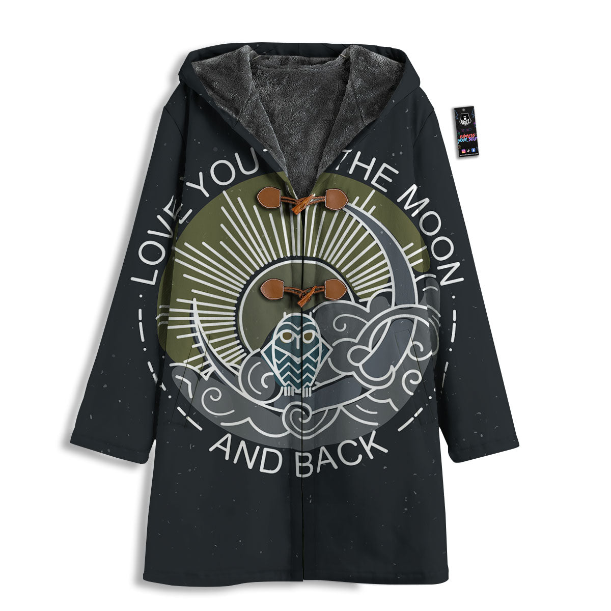 Owl Spiritual With Moon And Sun Print Men's Windbreaker Jacket-grizzshop